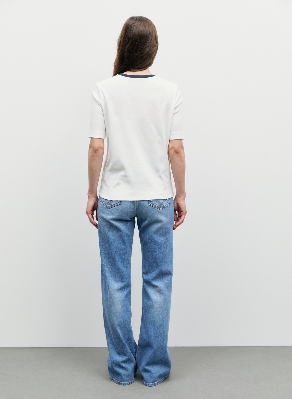 Straight cotton round-neck T-shirt GERARD DAREL Blue