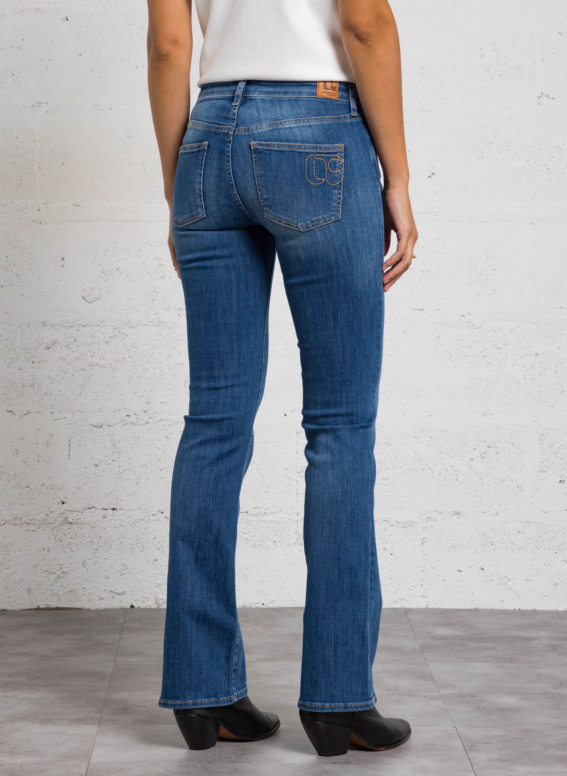 Flare jeans uni LE TEMPS DES CERISES Blauw