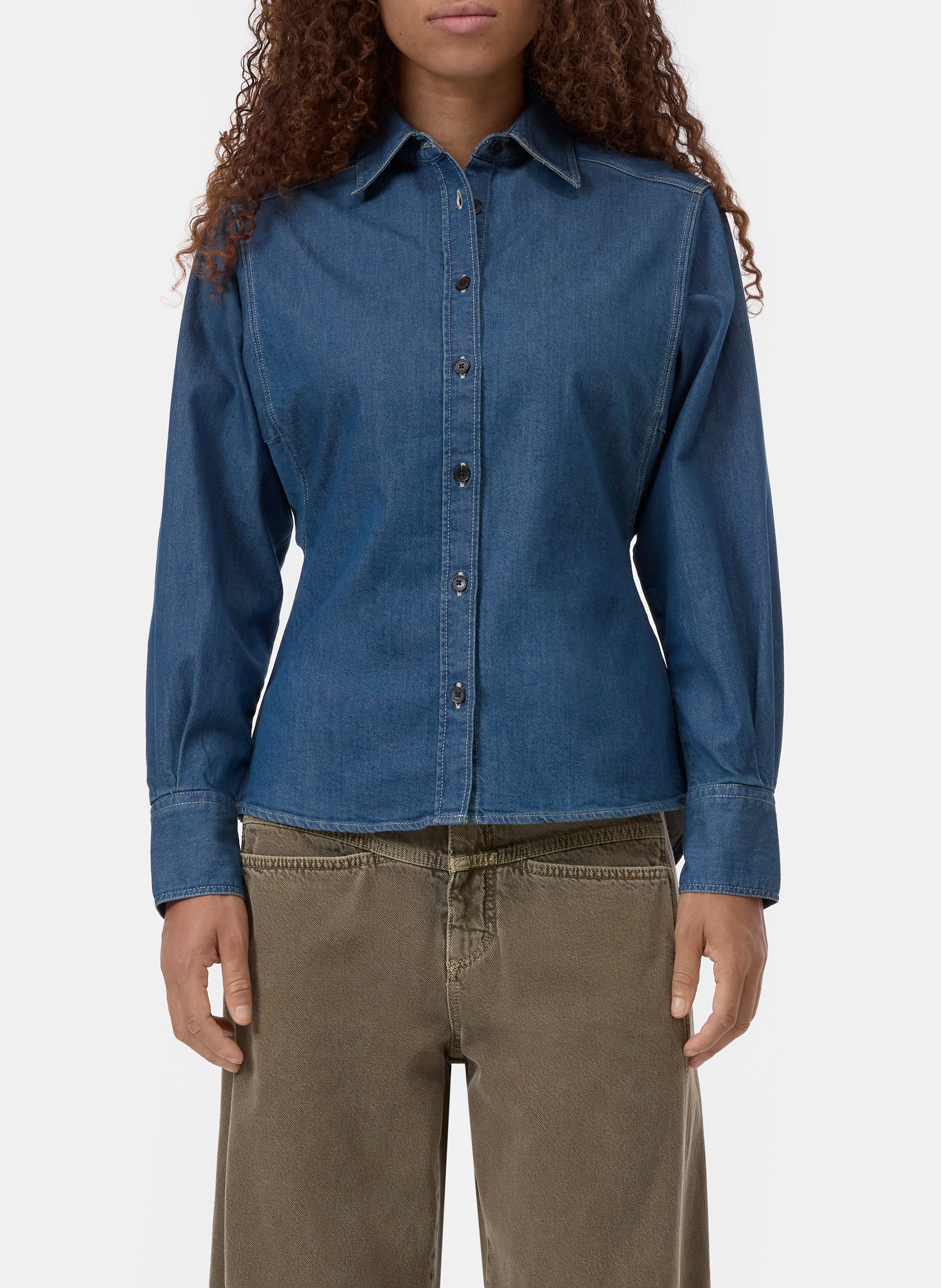 Chemise cintrée en coton  CLOSED Bleu