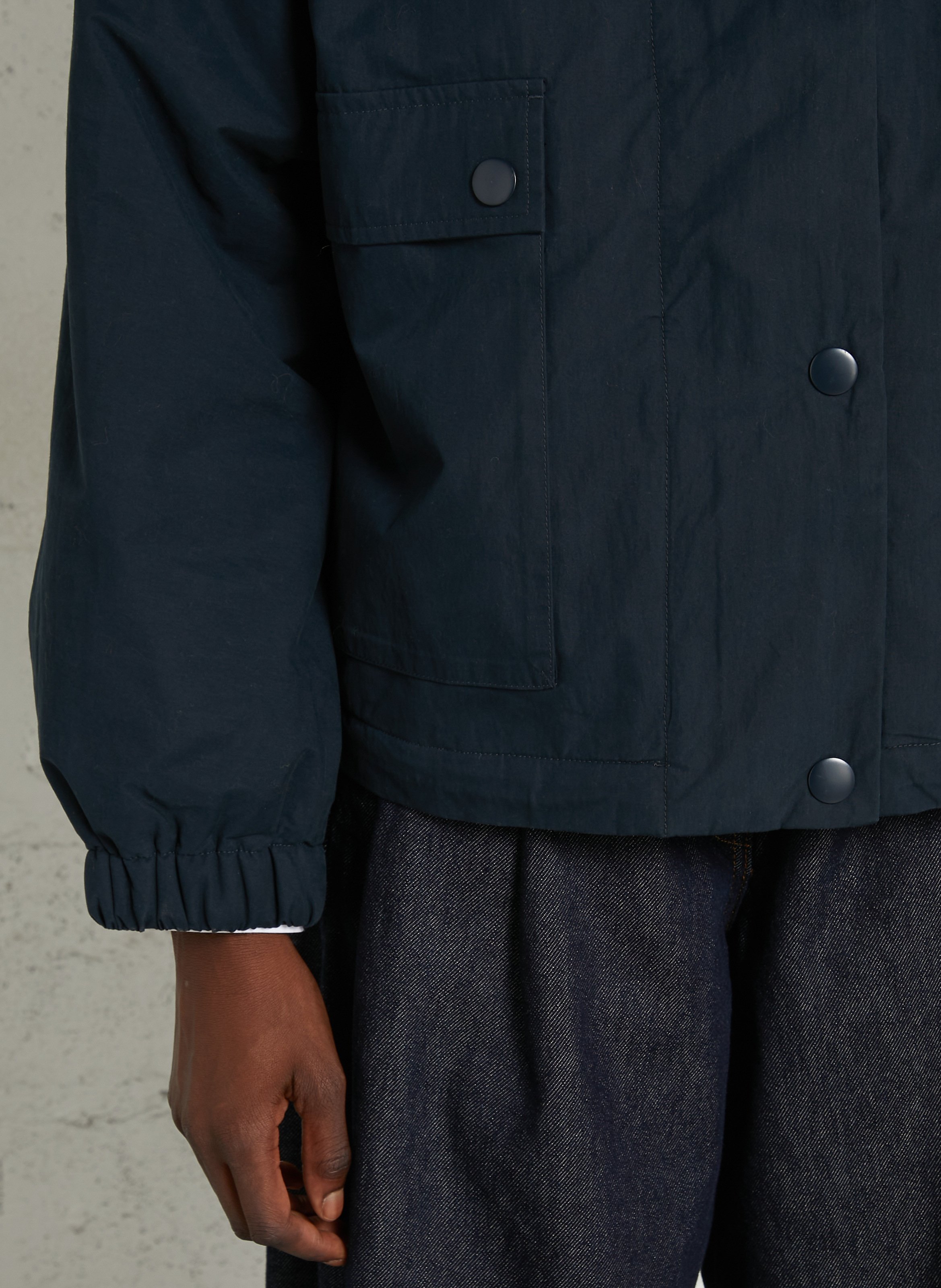 Round-neck cotton-blend jacket BELLEROSE Blue