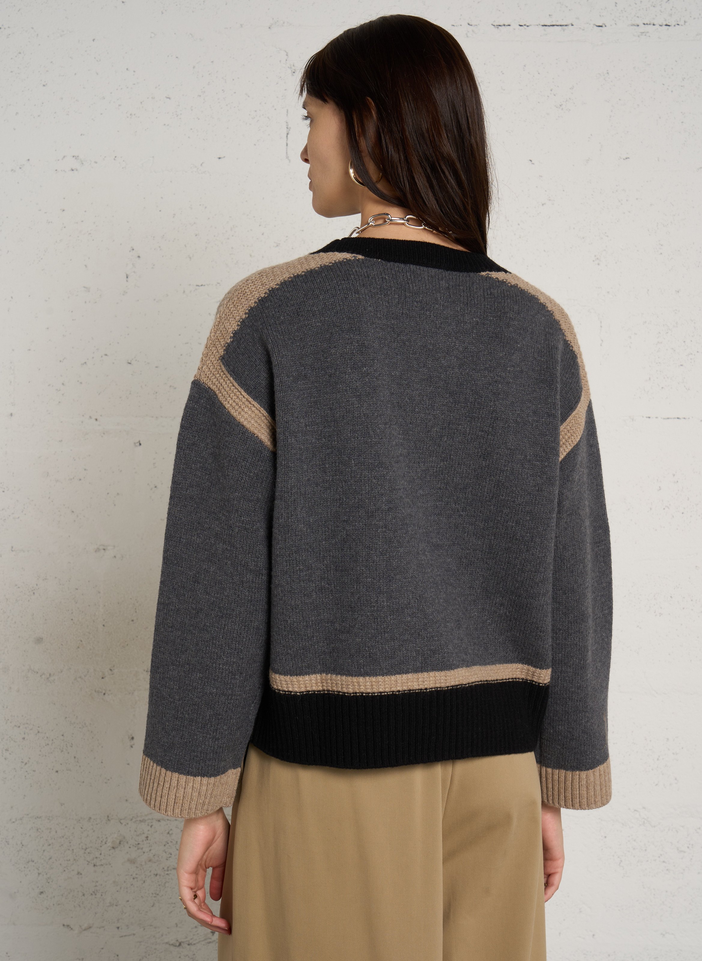 Pull ample en laine MAISON 123 Gris