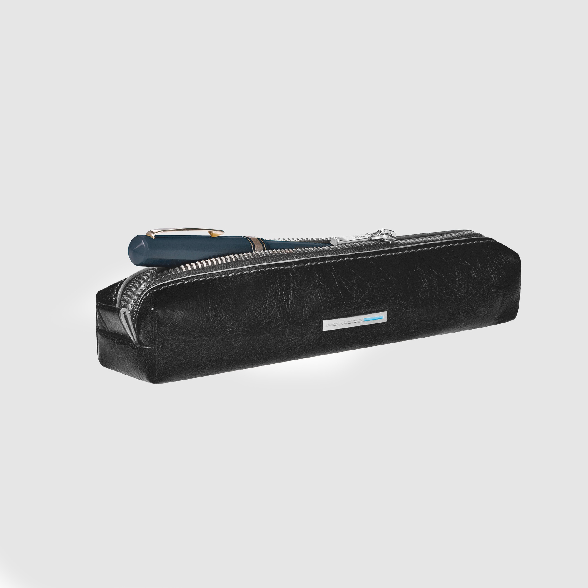 Leather pen case PIQUADRO Black