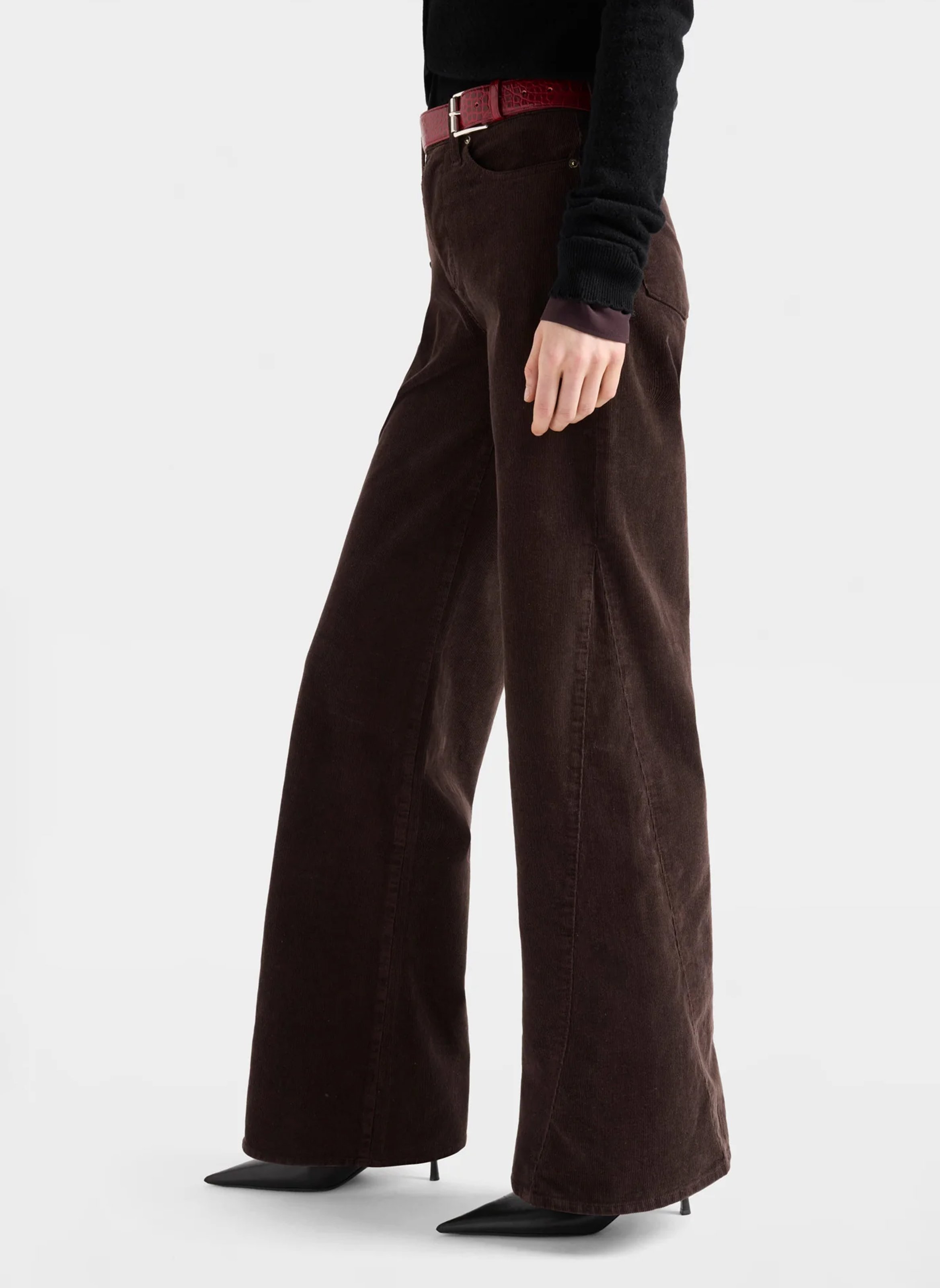 Ribbroek met wijde pijpen 7 FOR ALL MANKIND Bruin