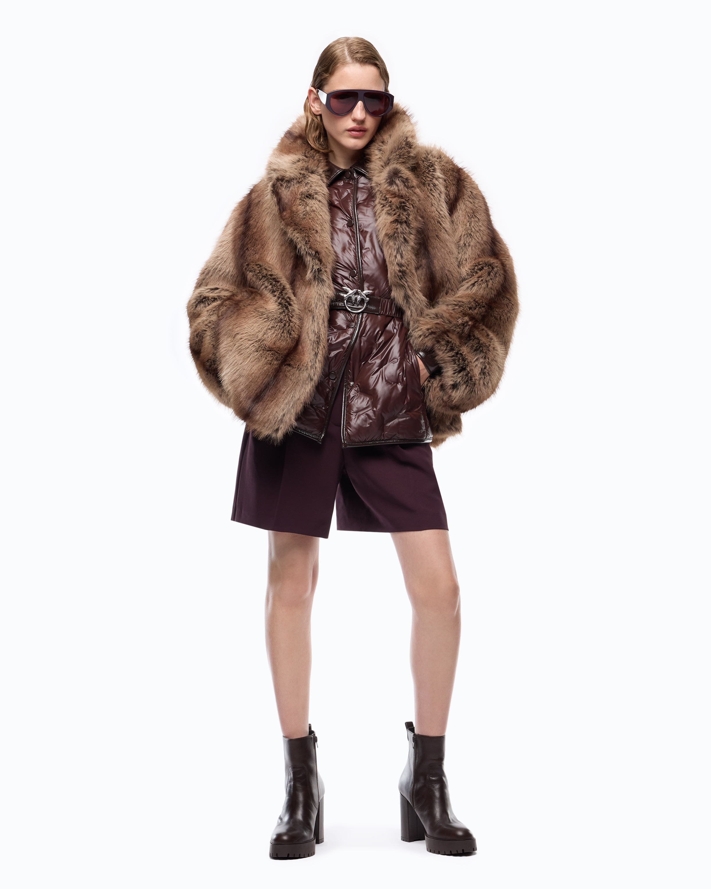 Caban en fourrure synthétique PINKO Multicolore