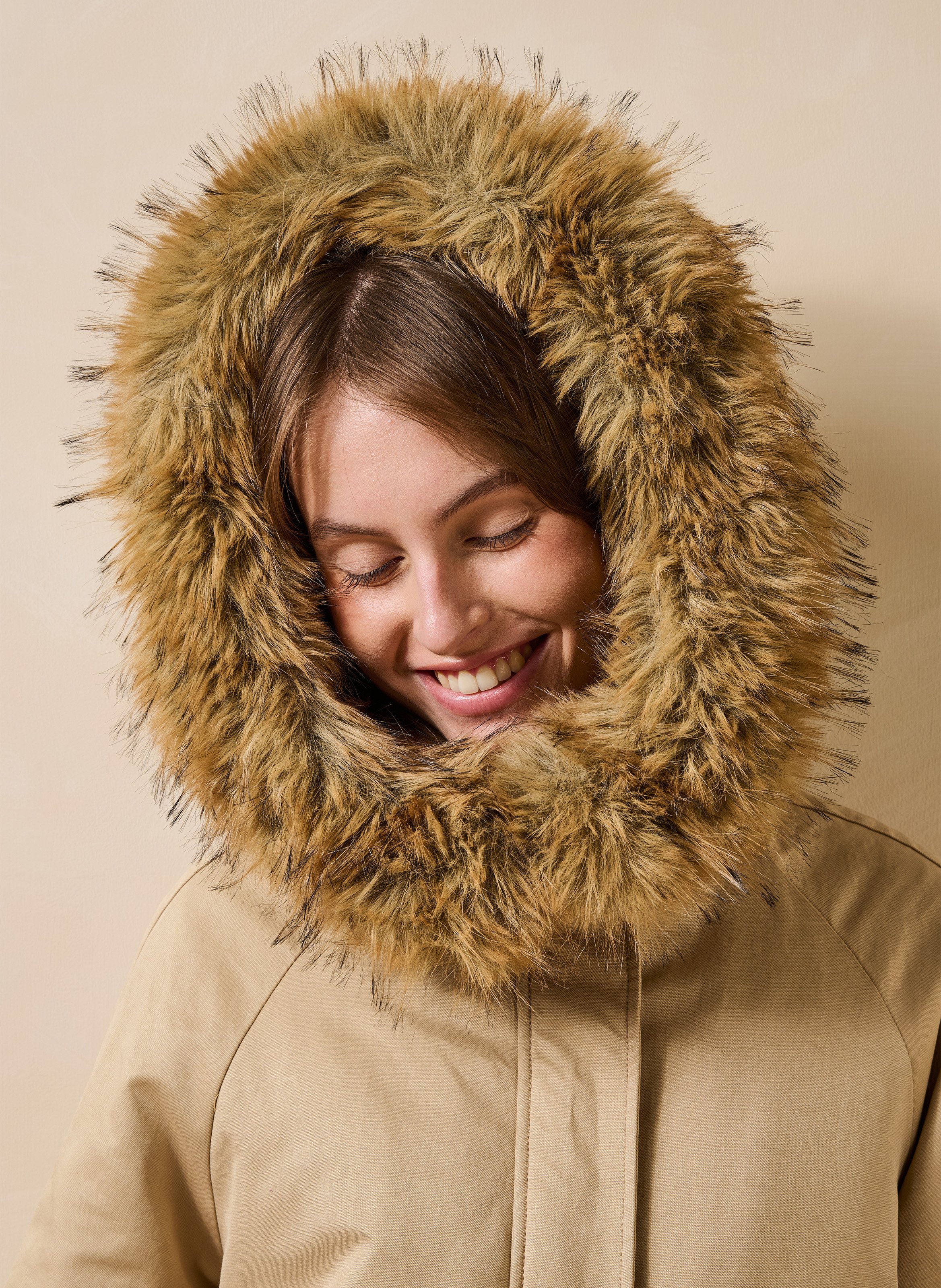 Oversized cotton-mix coat LA FEE MARABOUTEE Beige