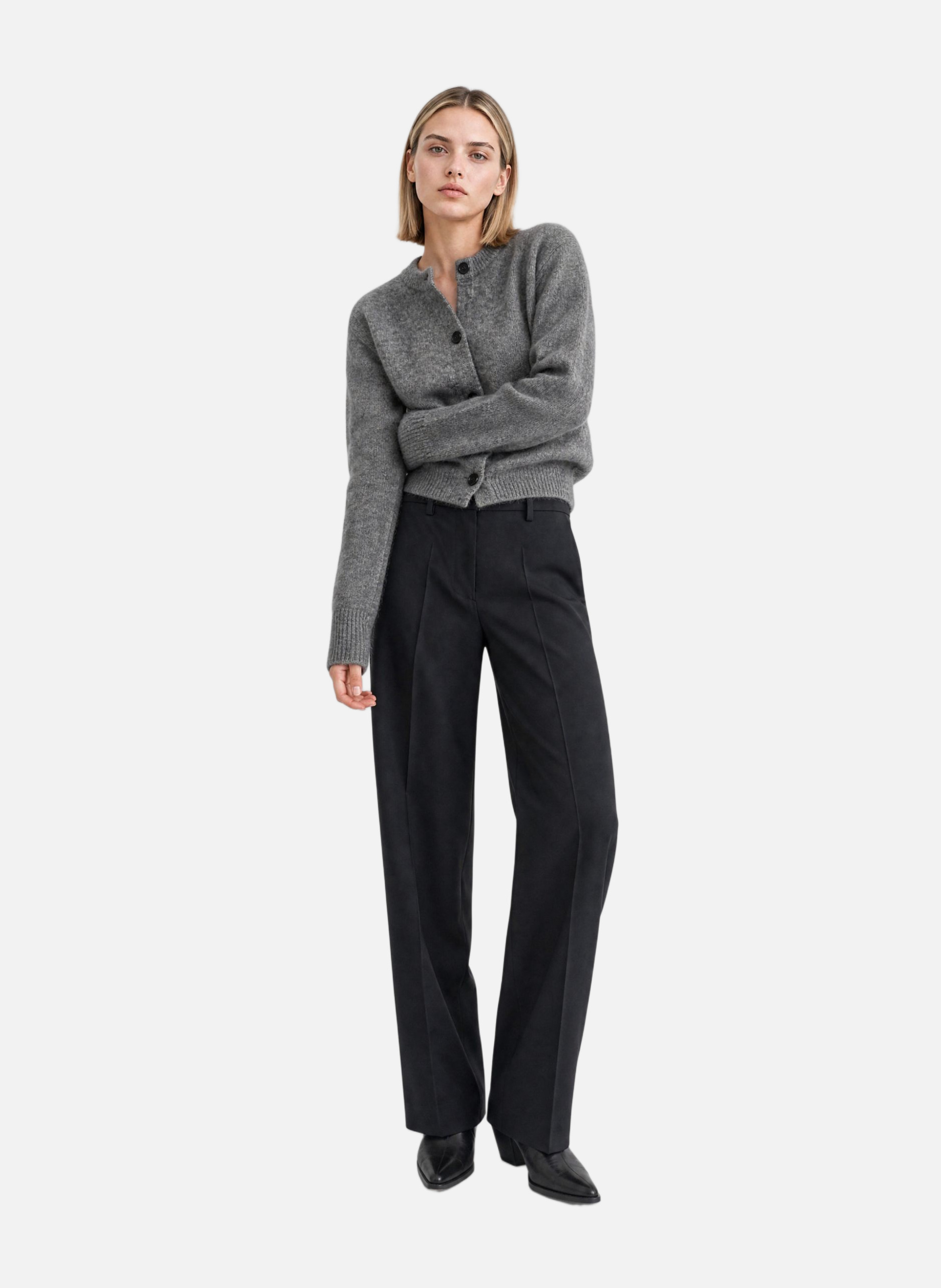 Wide wool tailored trousers THE KOOPLES Black