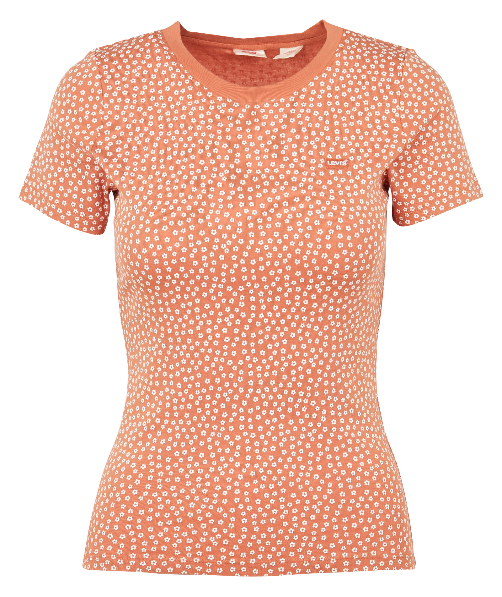 Tee-shirt col rond en coton imprimé fleuri LEVI'S Orange