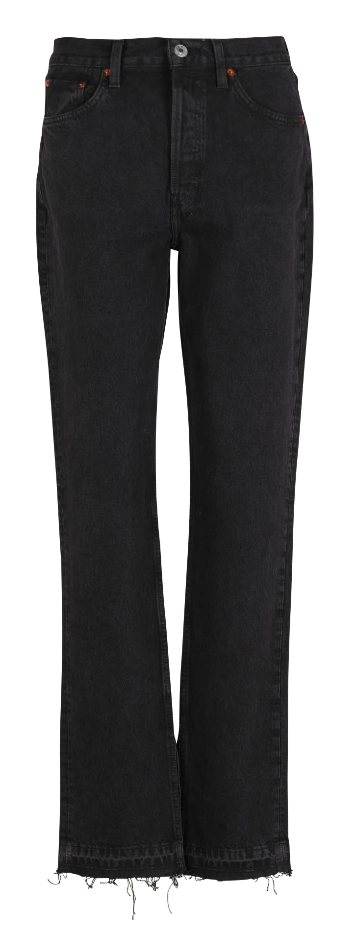 High-rise straight-leg cotton jeans RE/DONE Black
