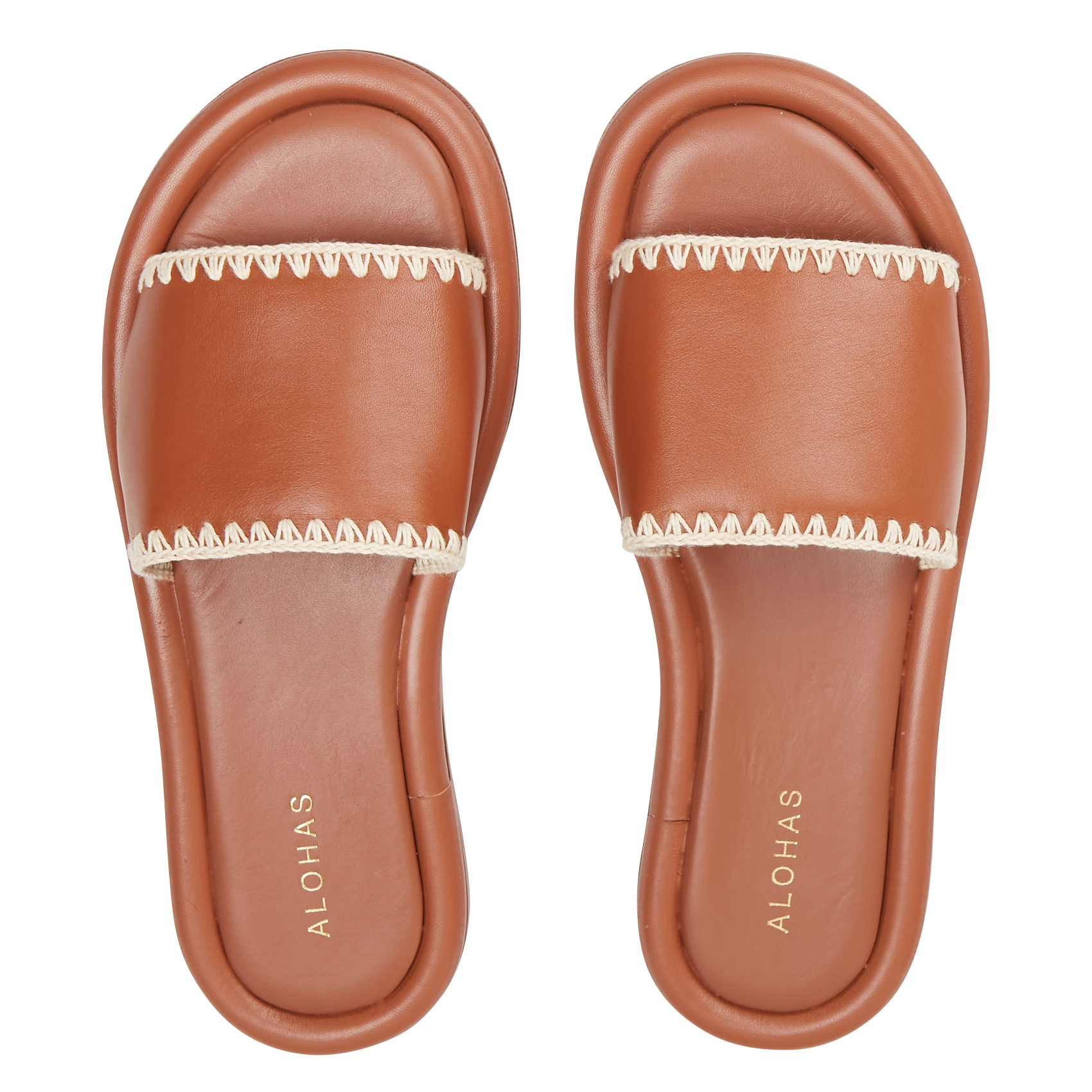 Mules plates en cuir  ALOHAS Marron