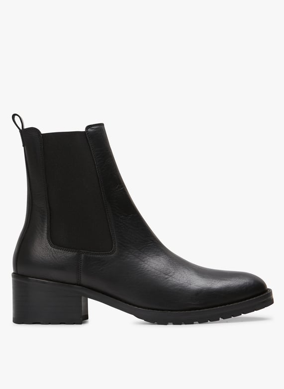 Black Leather ankle boots