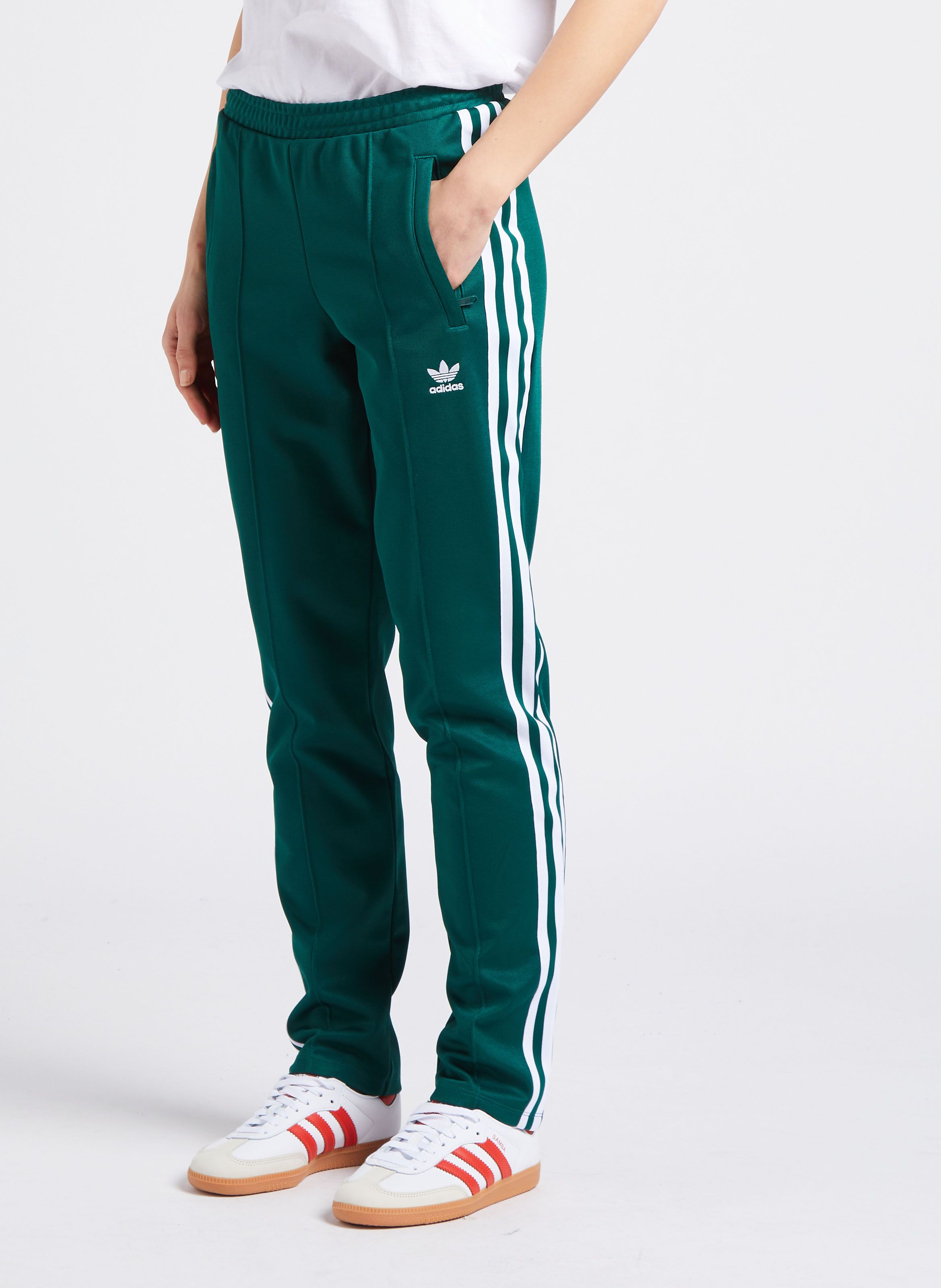 Jogging droit en coton melange Vert