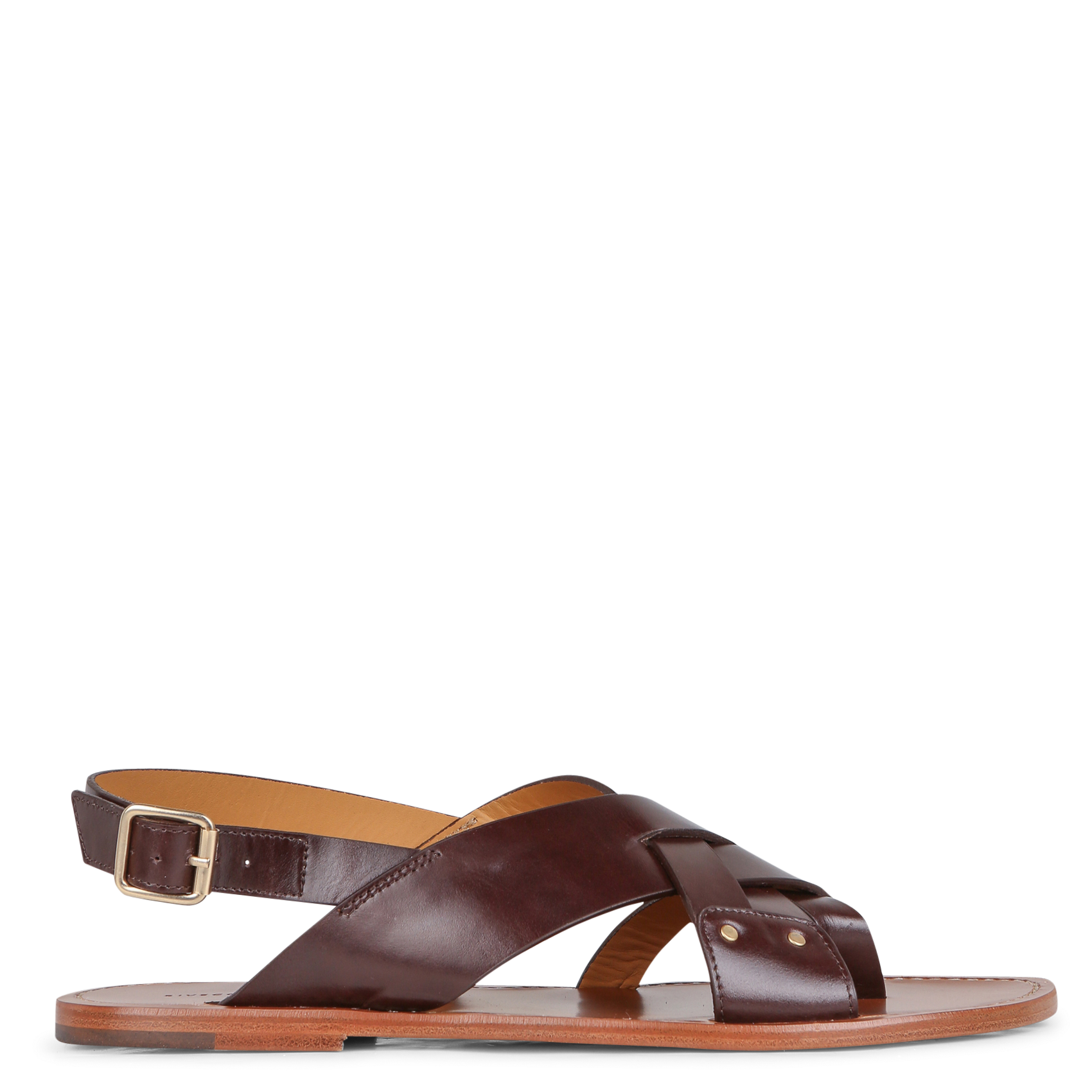 Avarca Berlin - Flache Ledersandalen mit Samt RIVECOUR