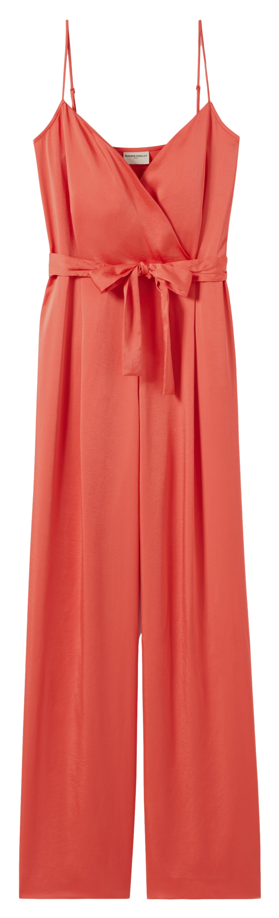 Combinaison droite encolure V satinée CLAUDIE PIERLOT Orange