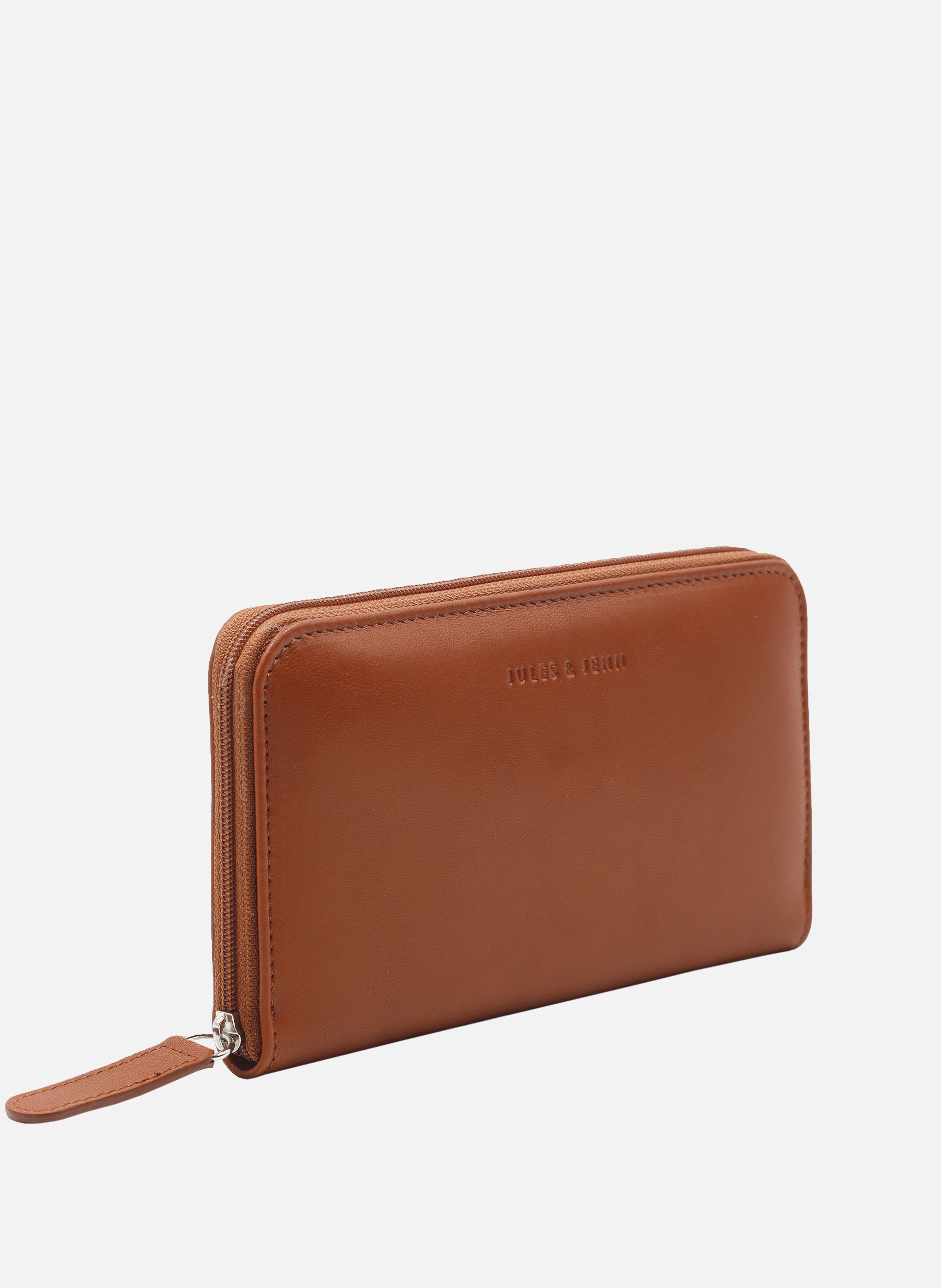 Leather multi-compartment wallet JULES & JENN Orange