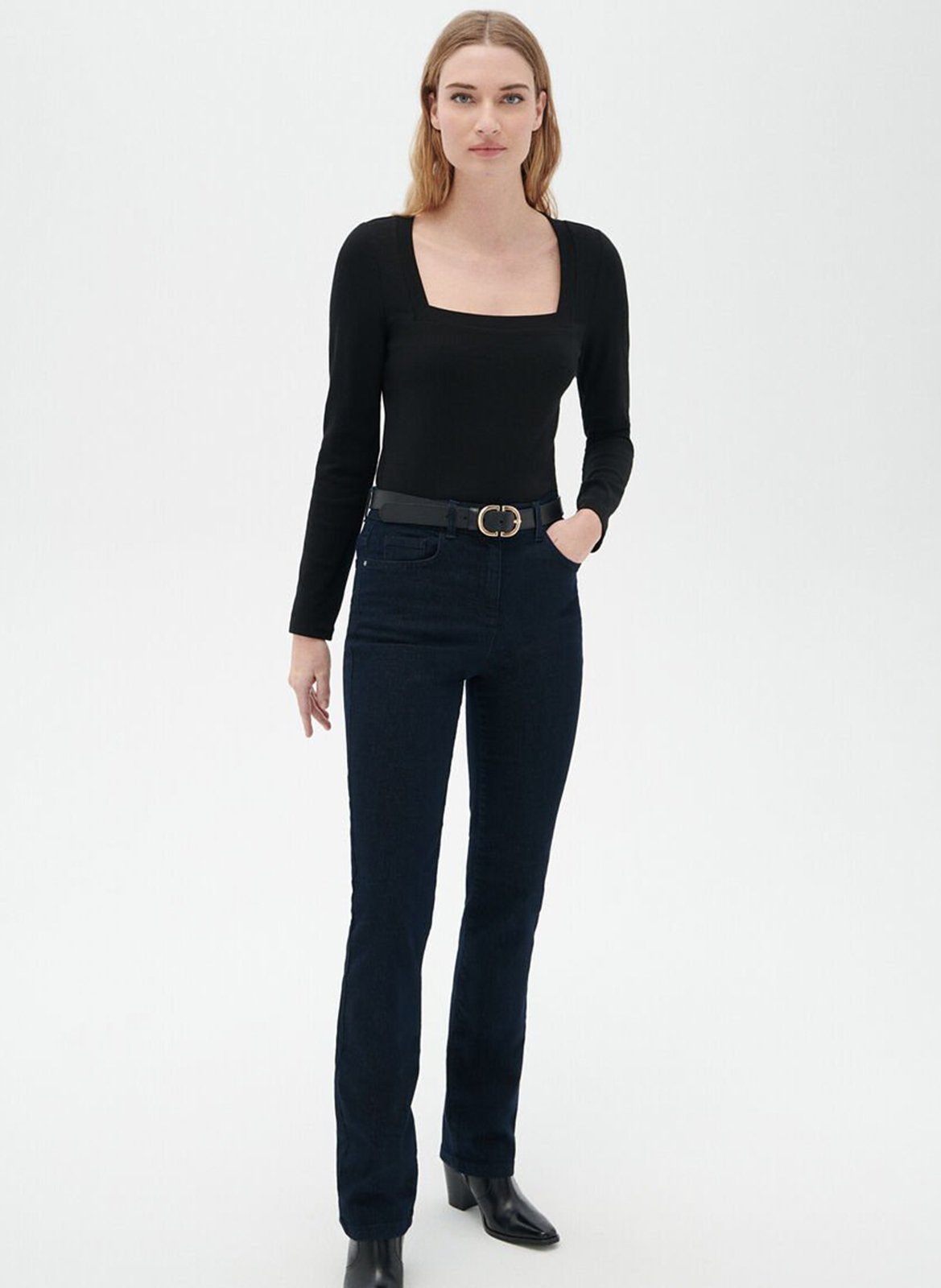 Cotton-blend straight jeans CAROLL Blue