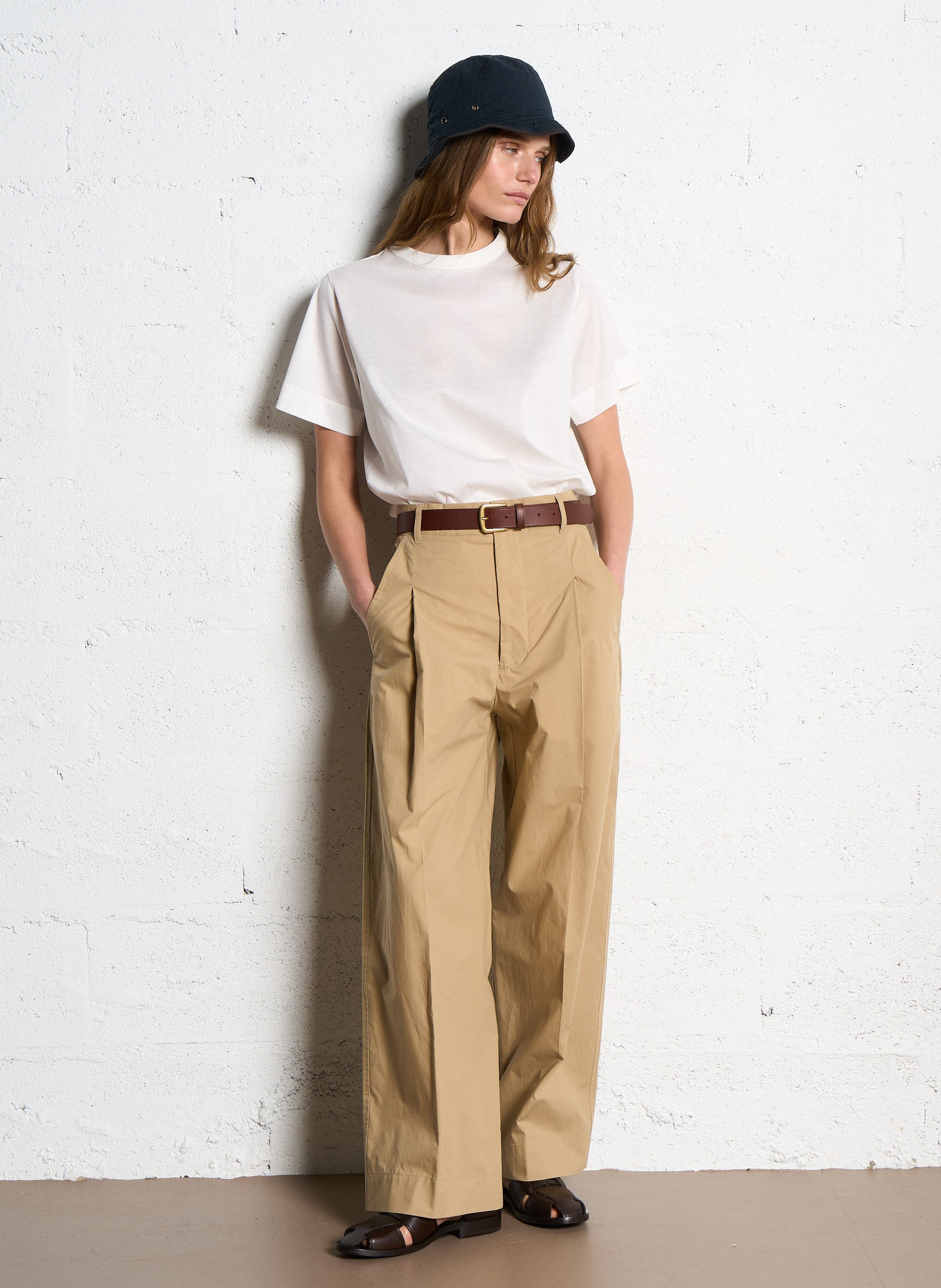 Ceinture à boucle en cuir SOEUR Marron