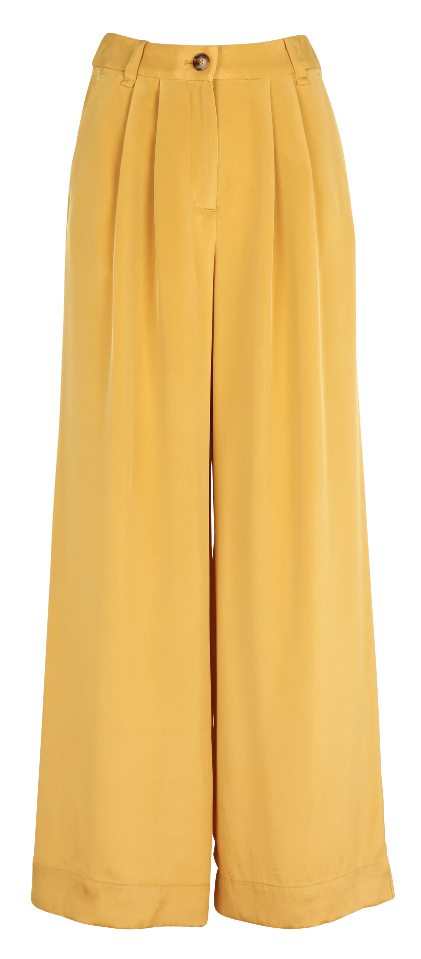 Wijde broek van gemengde zijde KARMA KOMA Geel