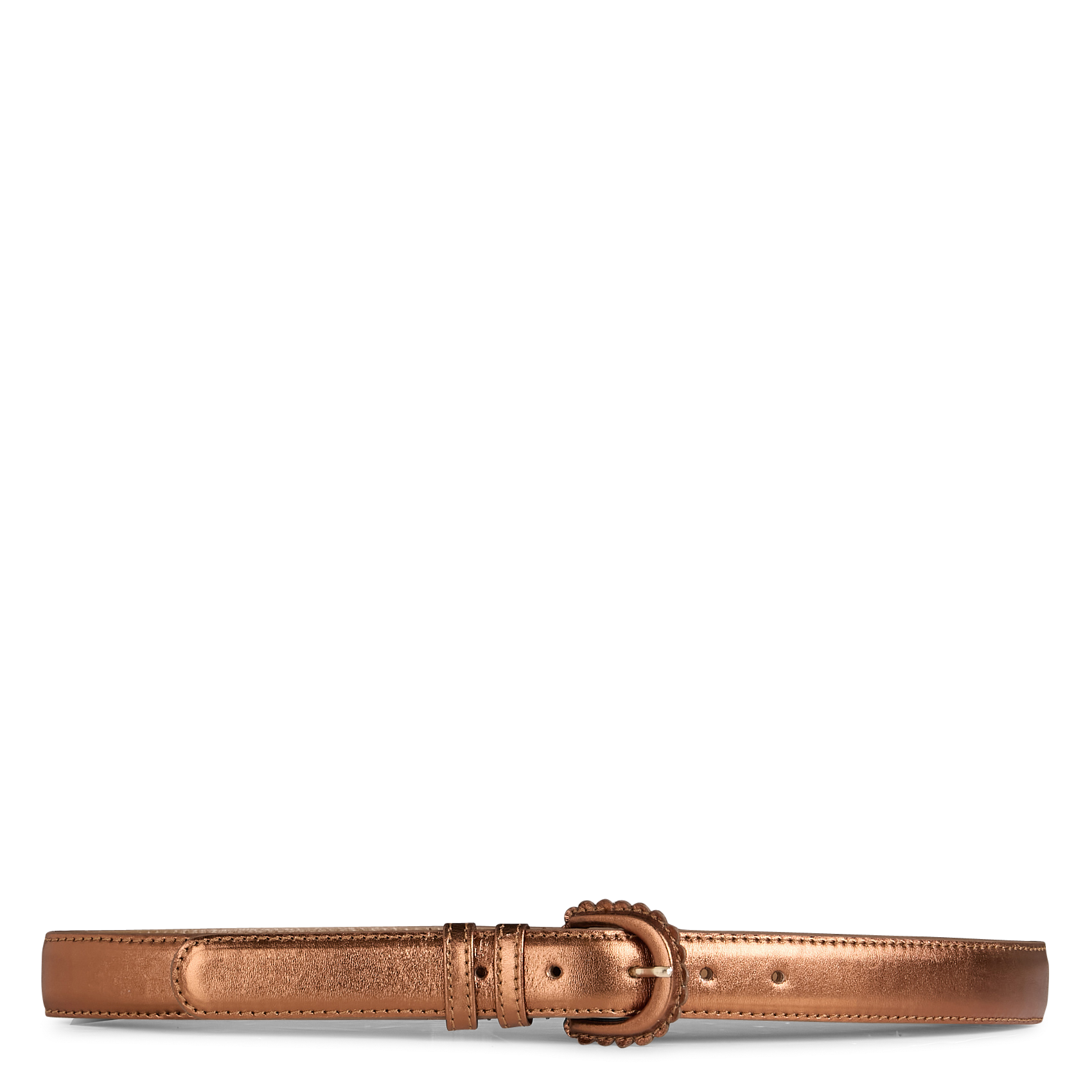 Ceinture fine metallisée  I CODE Marron