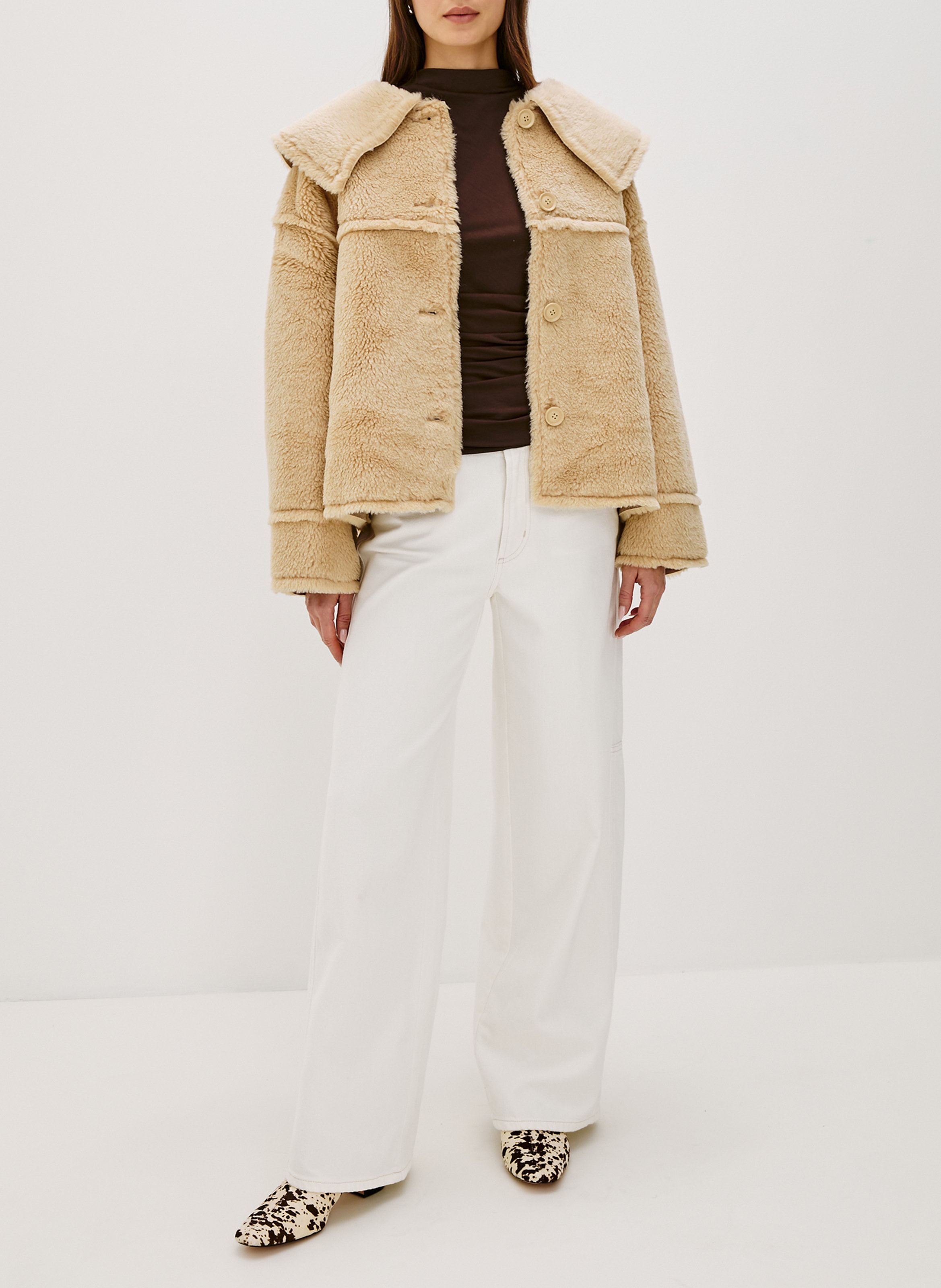 Veste ample en fausse fourrure RAILS Beige