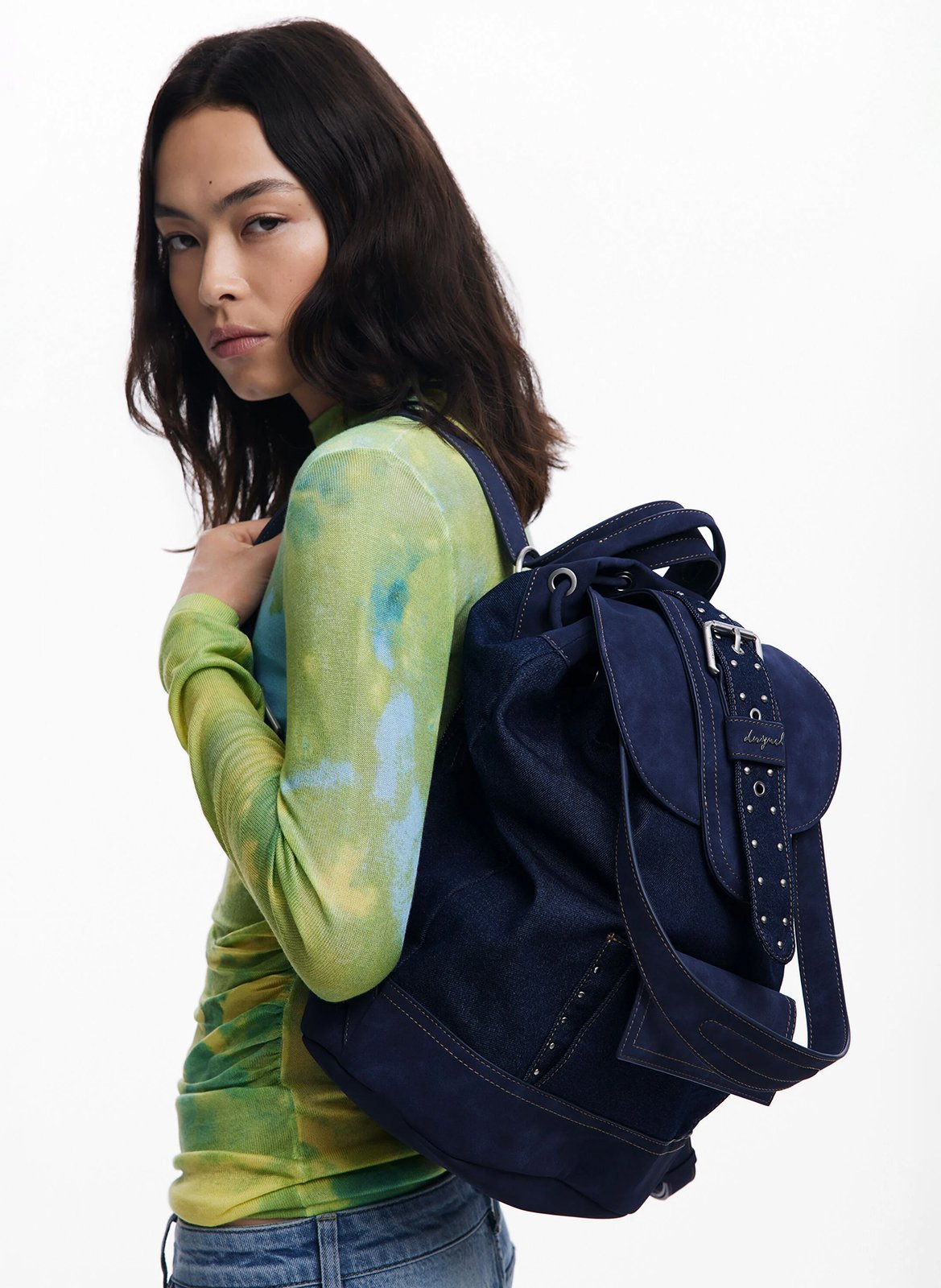 Sac à dos en denim DESIGUAL Bleu