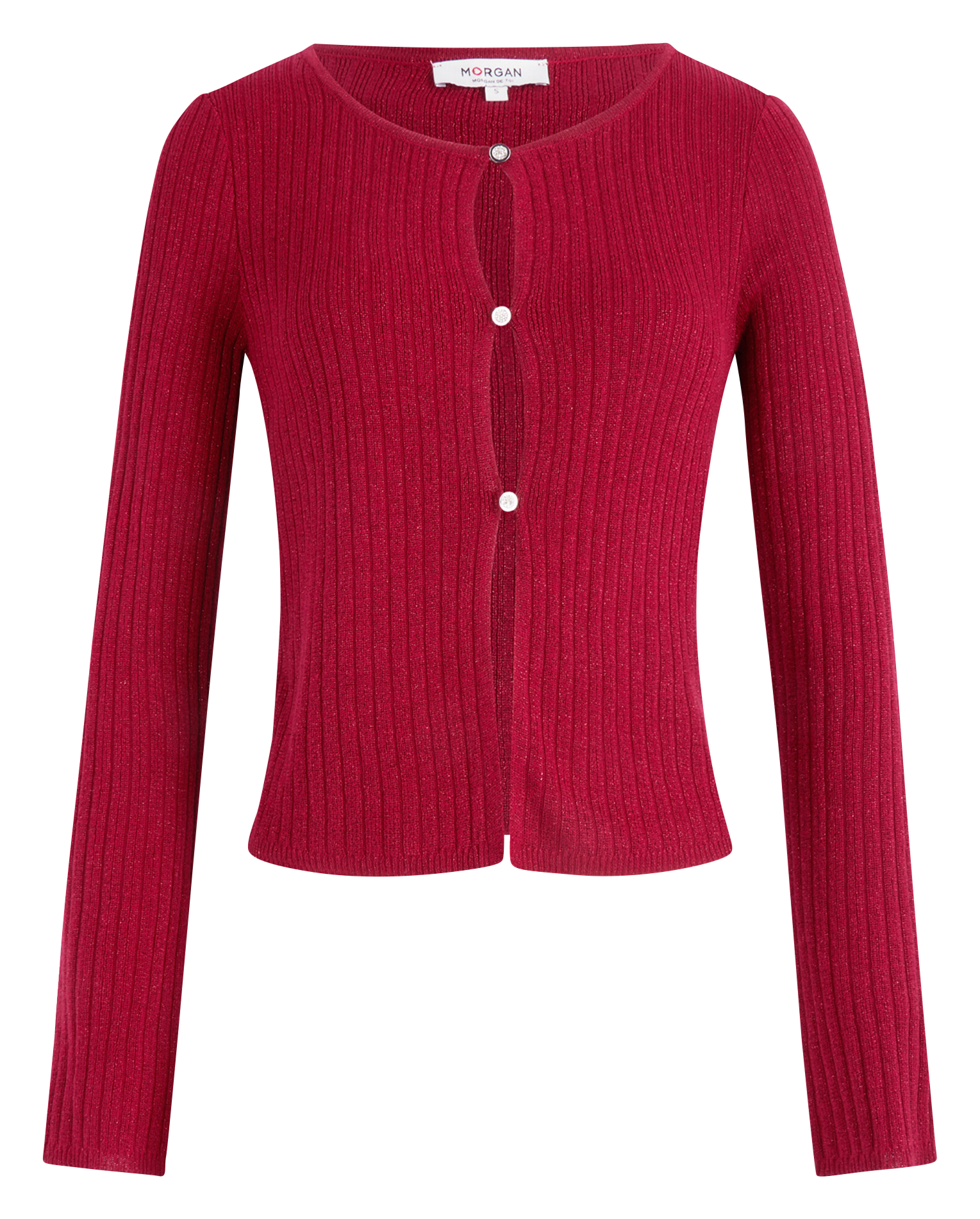 Strickjacke mit Rundhalsausschnitt MORGAN Rot