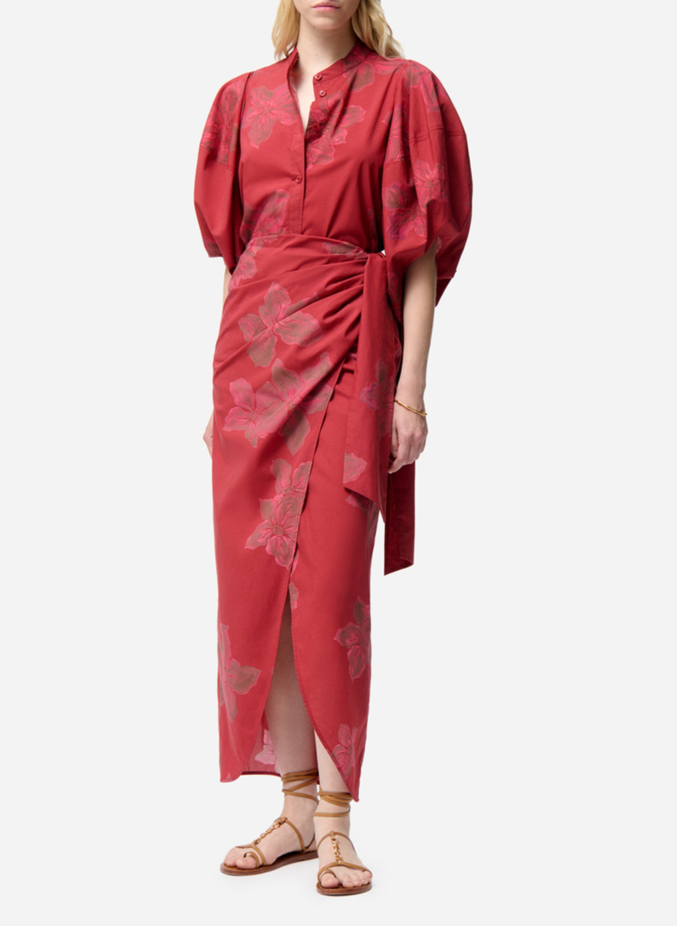 Jupe mdi portefeuille VANESSA BRUNO Rouge