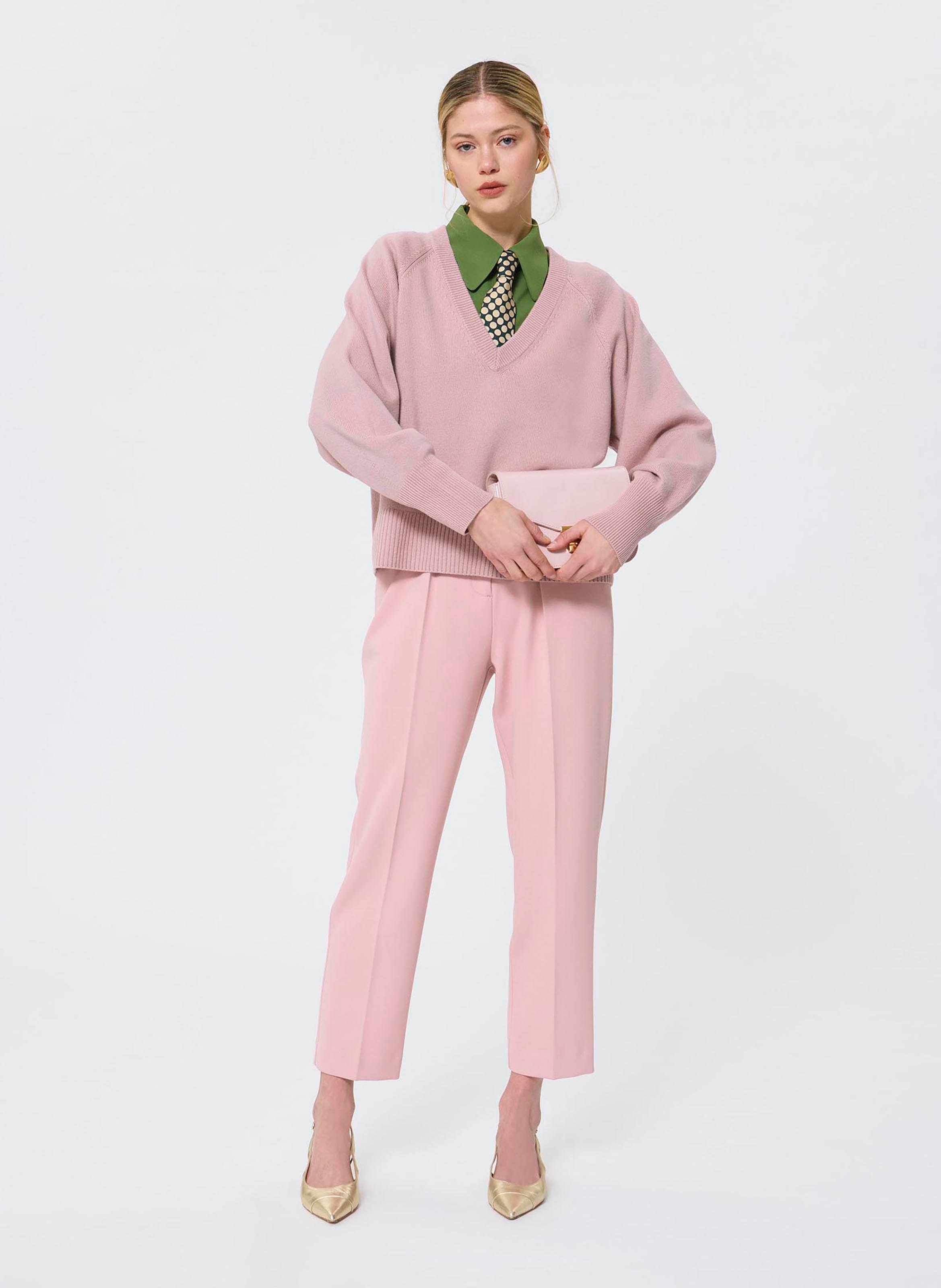 Pull col v en laine TARA JARMON Beige