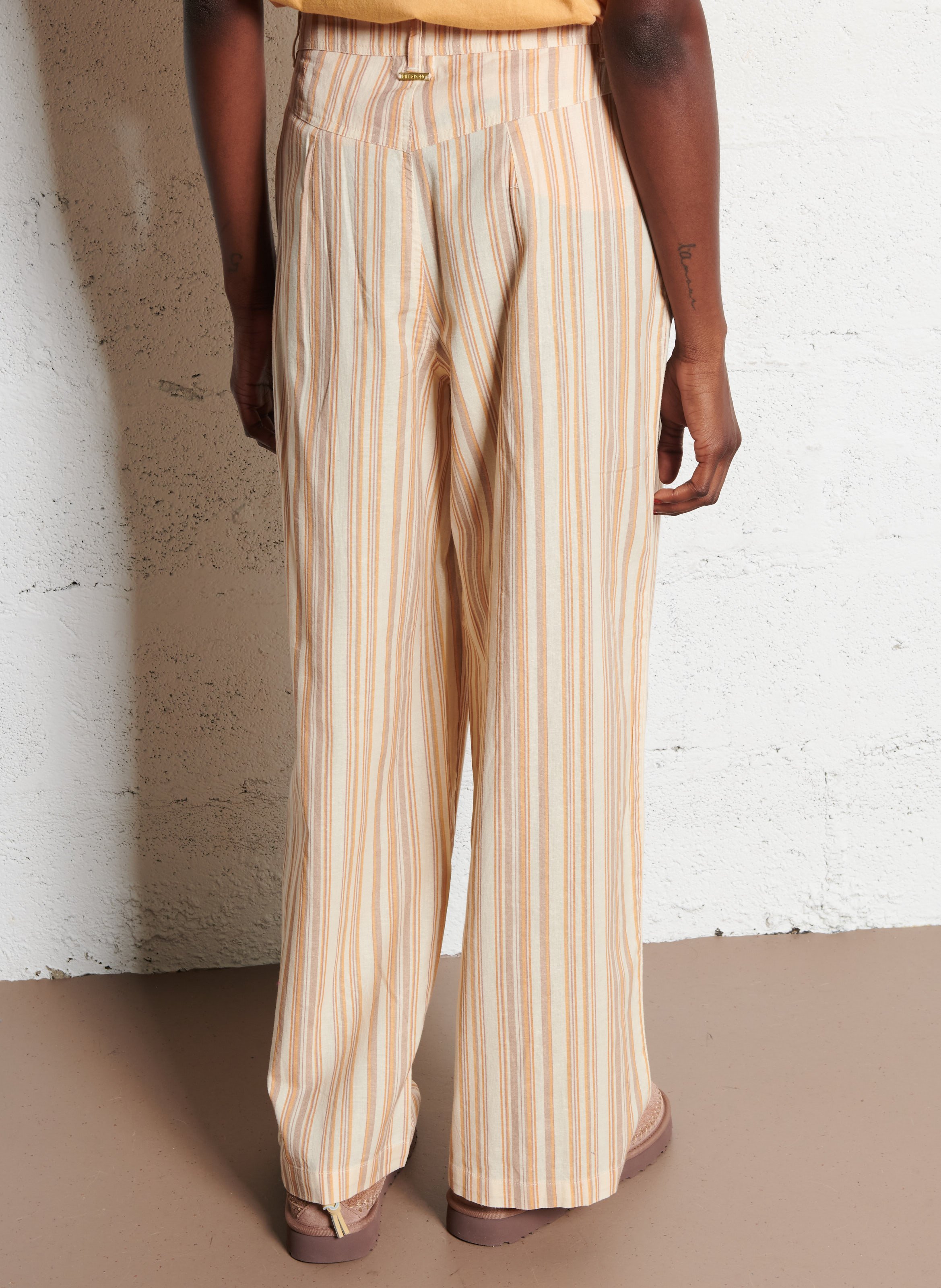 Pantalon large en coton mélangé BILLABONG Beige