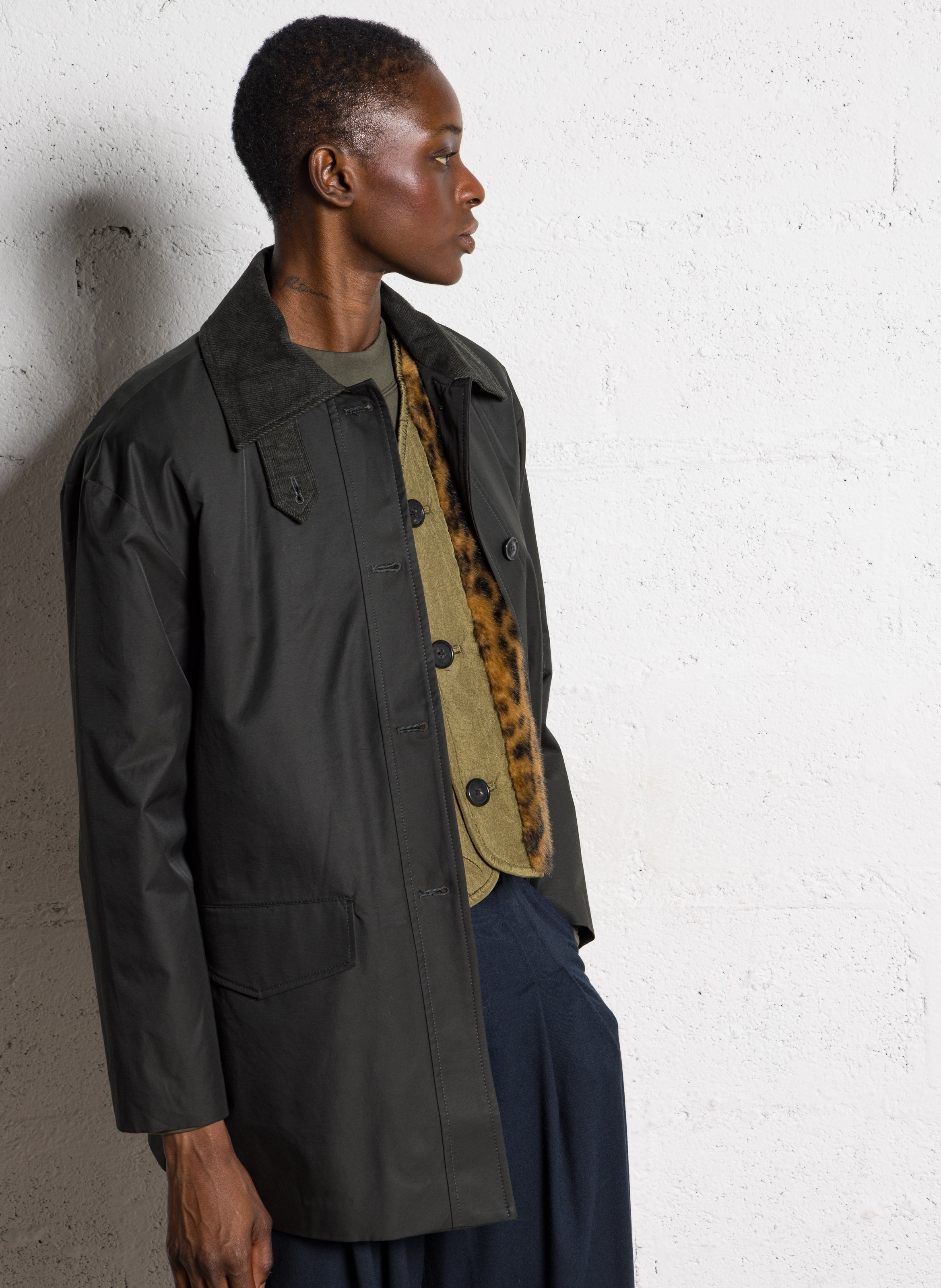 Veste col en velours côtelé en coton mélangé BELLEPIECE Noir