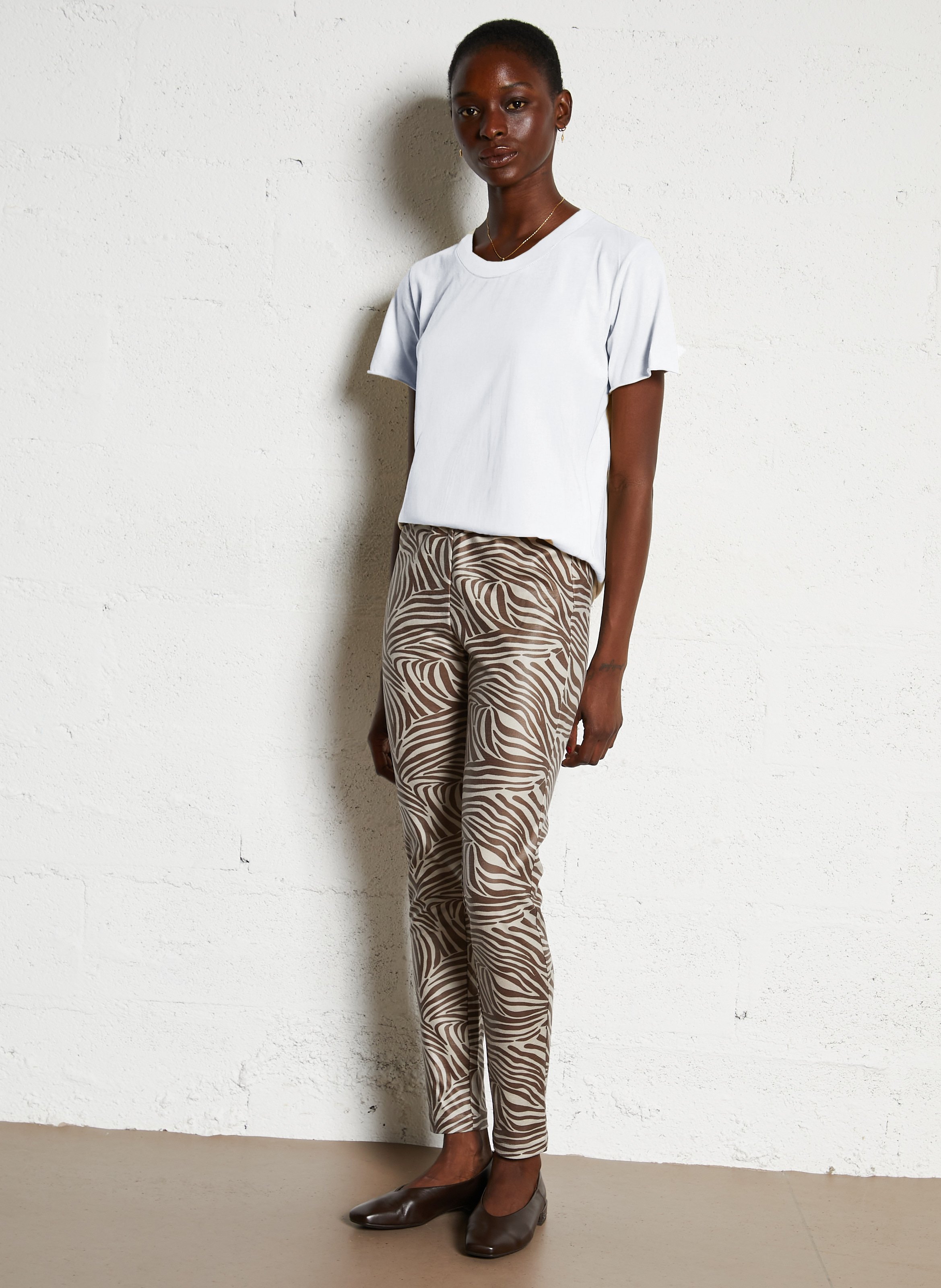 Leder-Ballerinas mit eckiger Spitze SAM EDELMAN Braun