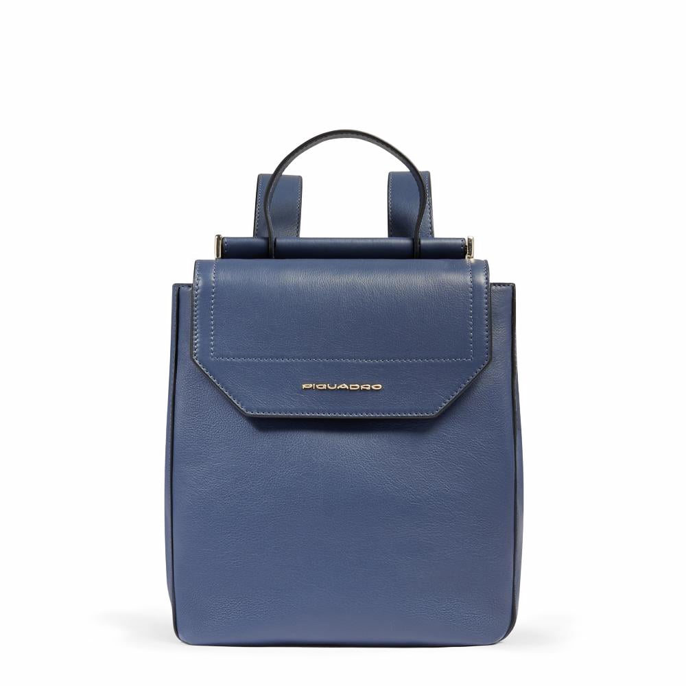 Women's backpack for iPad® mini with RFID protection PIQUADRO Blue
