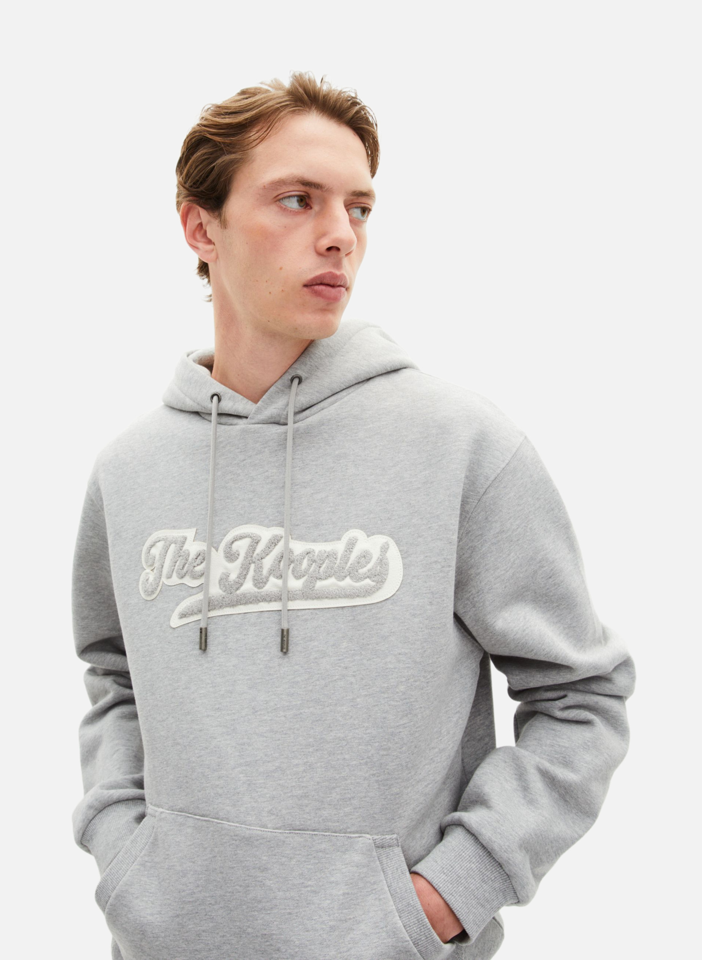 Hoodie with patch THE KOOPLES Grey