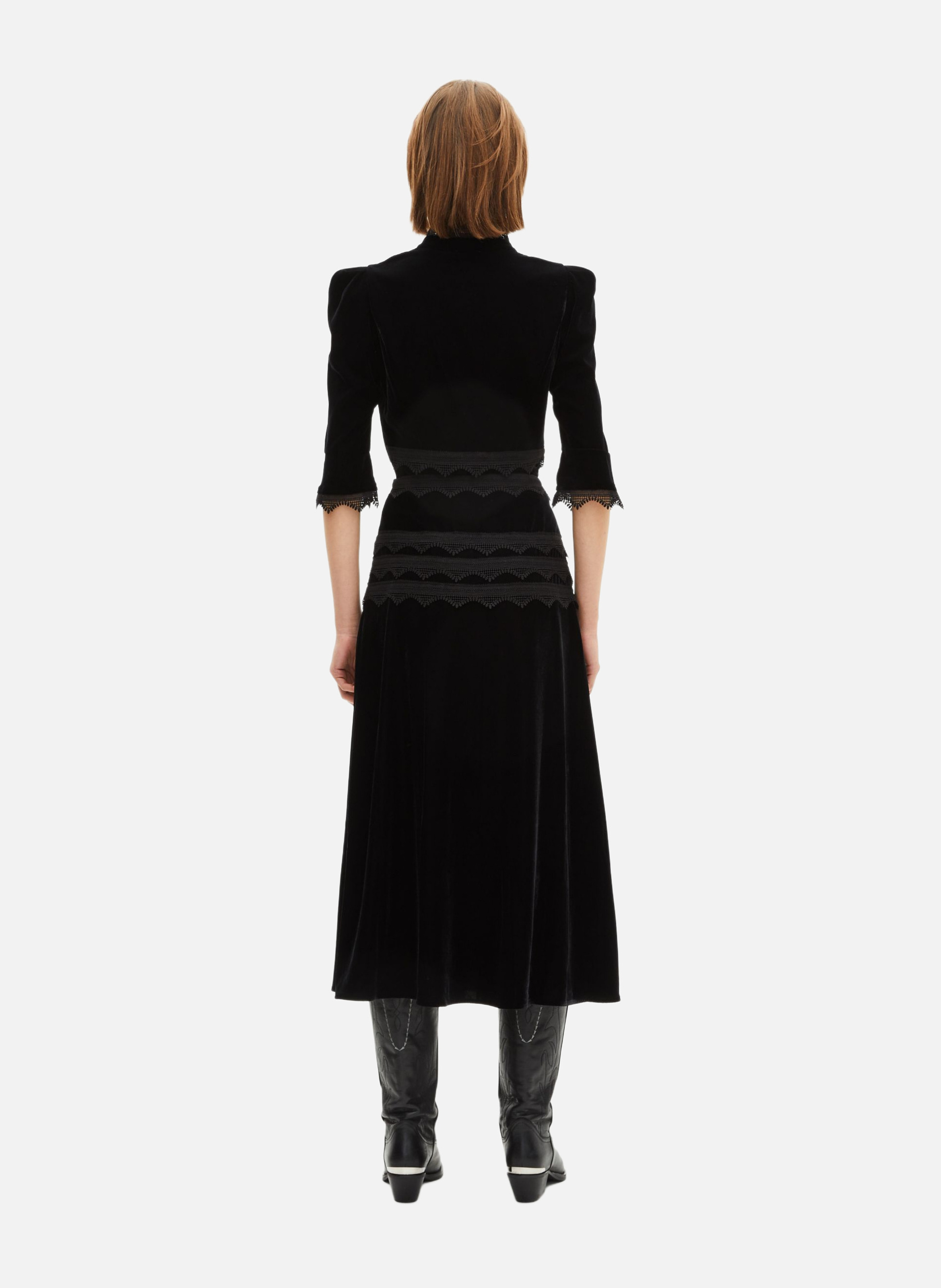 Long velvet skirt THE KOOPLES Black