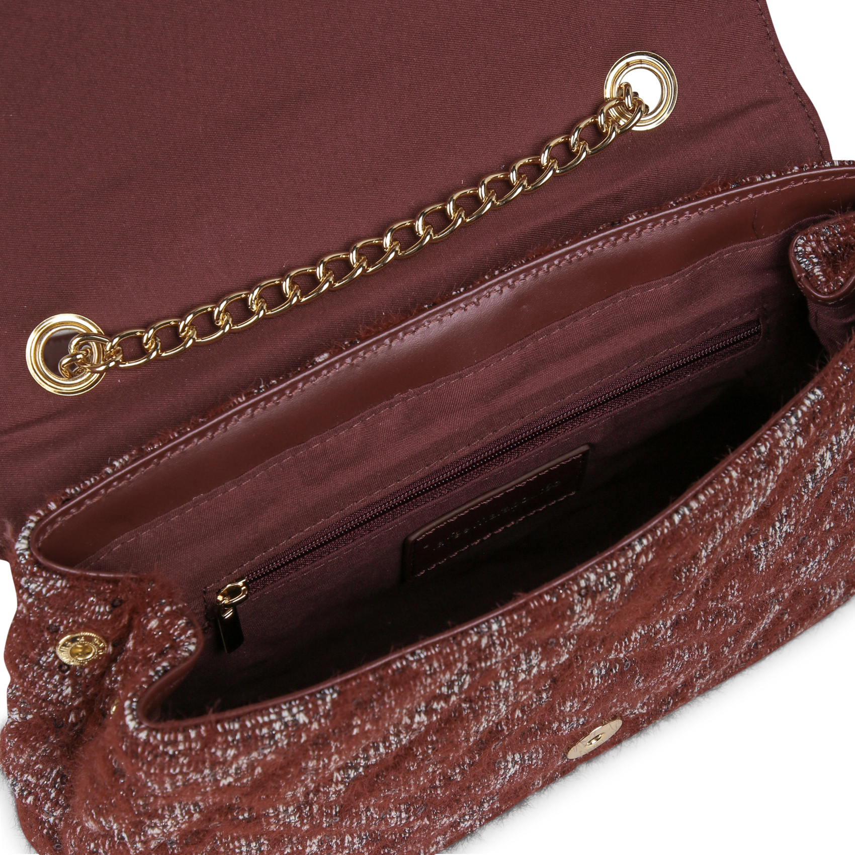 Tweed shoulder bag LA FEE MARABOUTEE Red