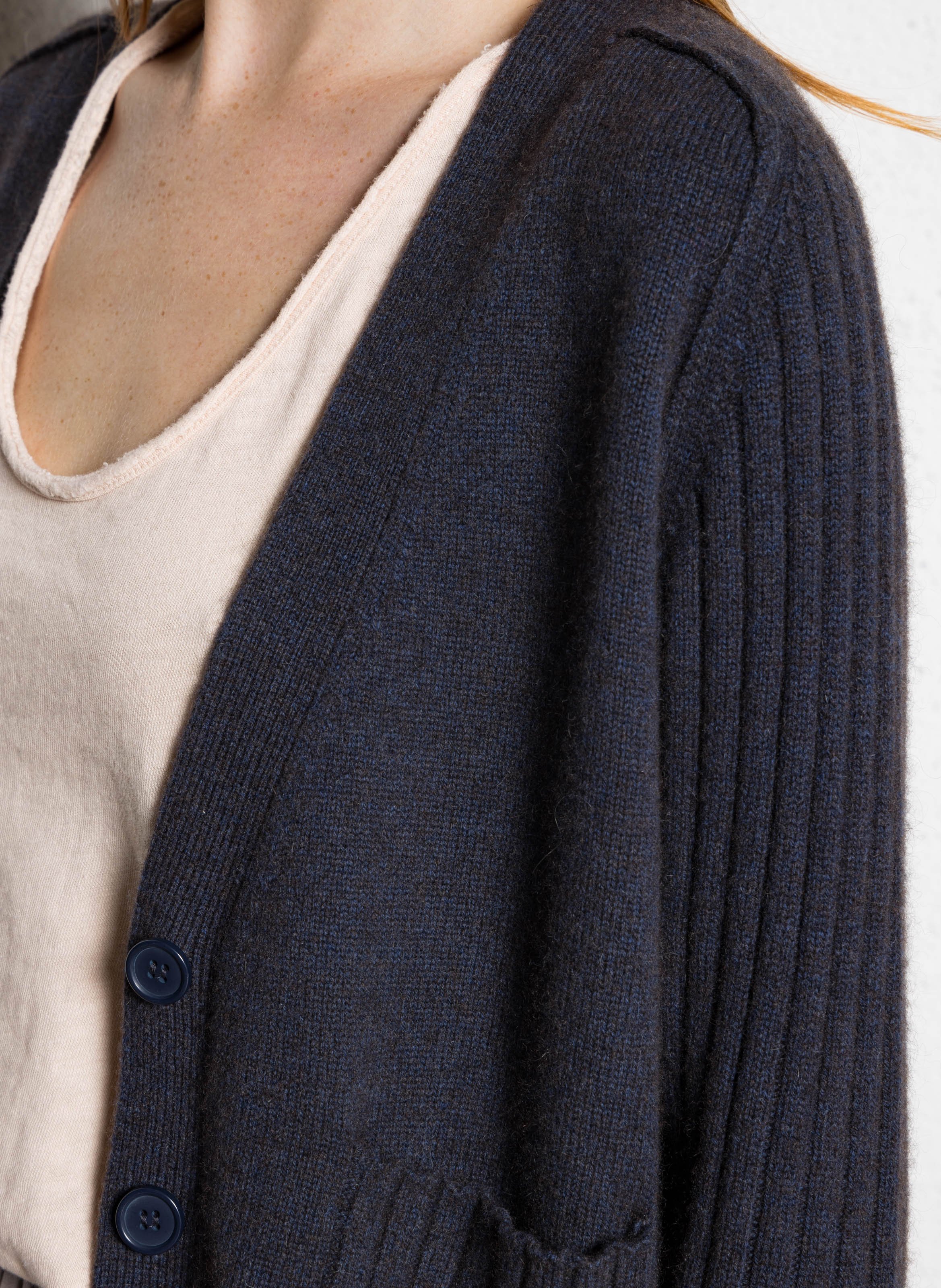Svenland V-neck wool cardigan MAISON 123 Blue