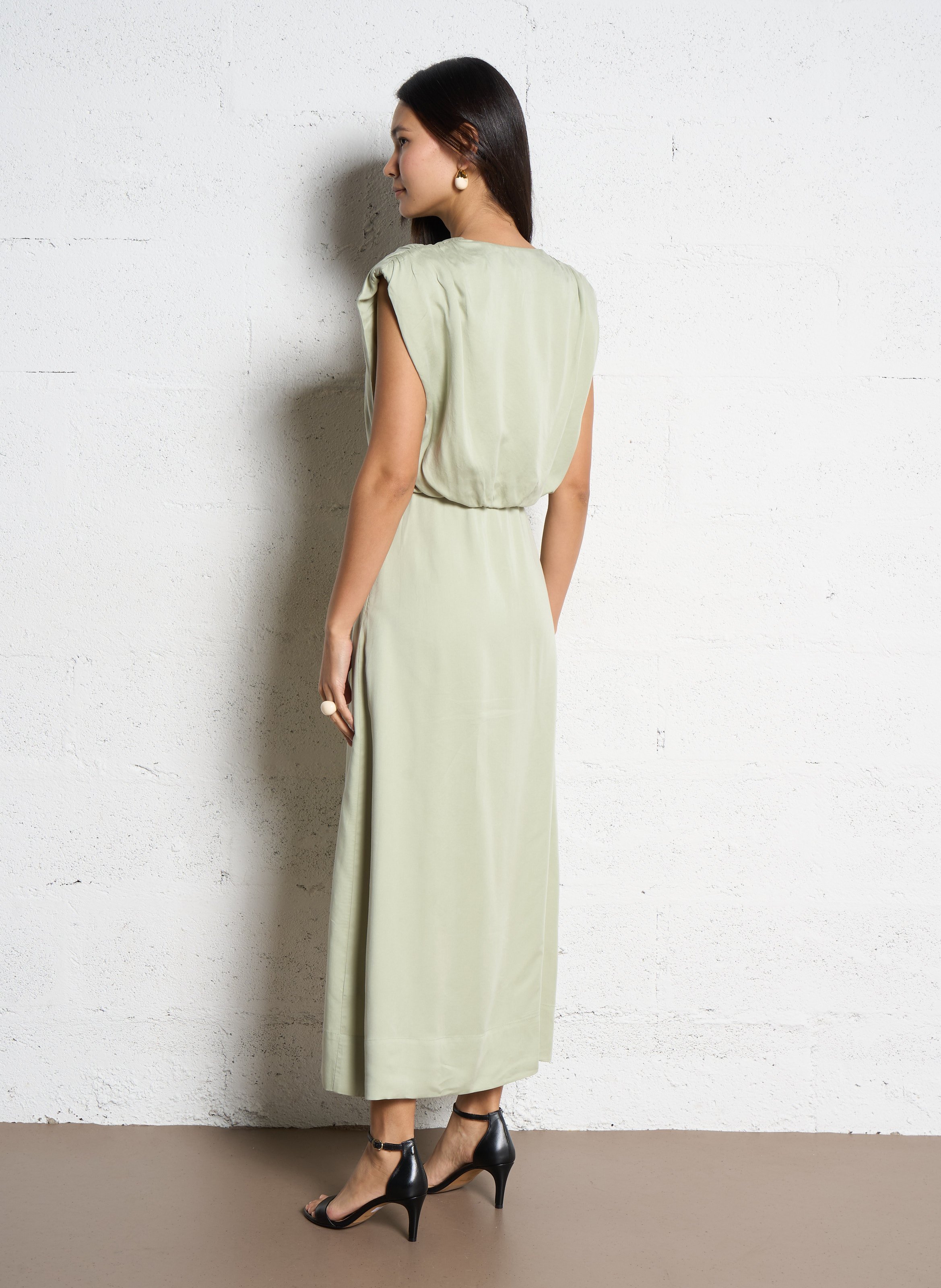 Robe longue col V SUNCOO Vert