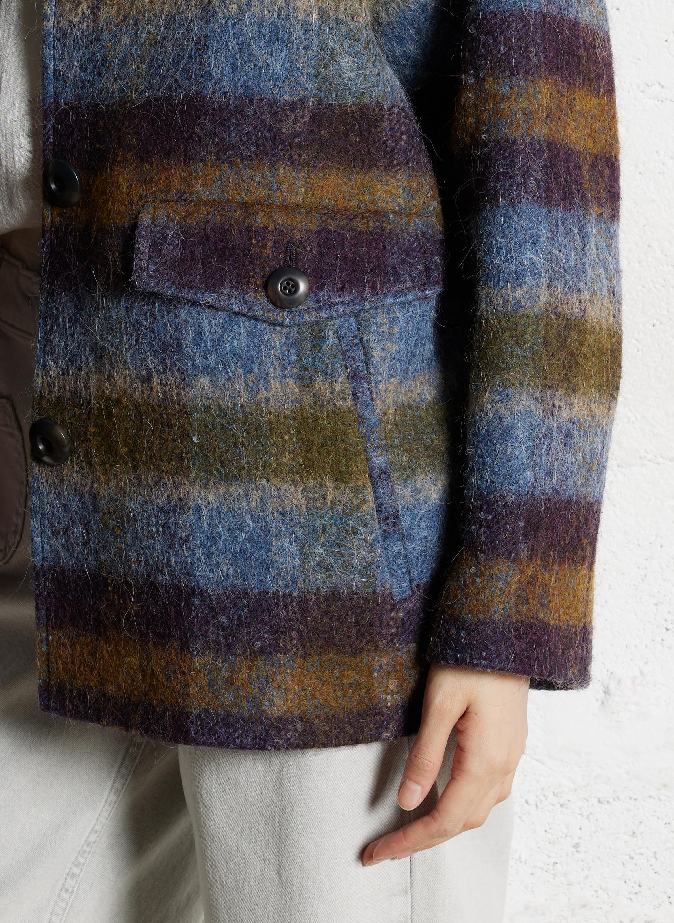 Oversized jas met klassieke ruitkraag MAISON 123 Kaki