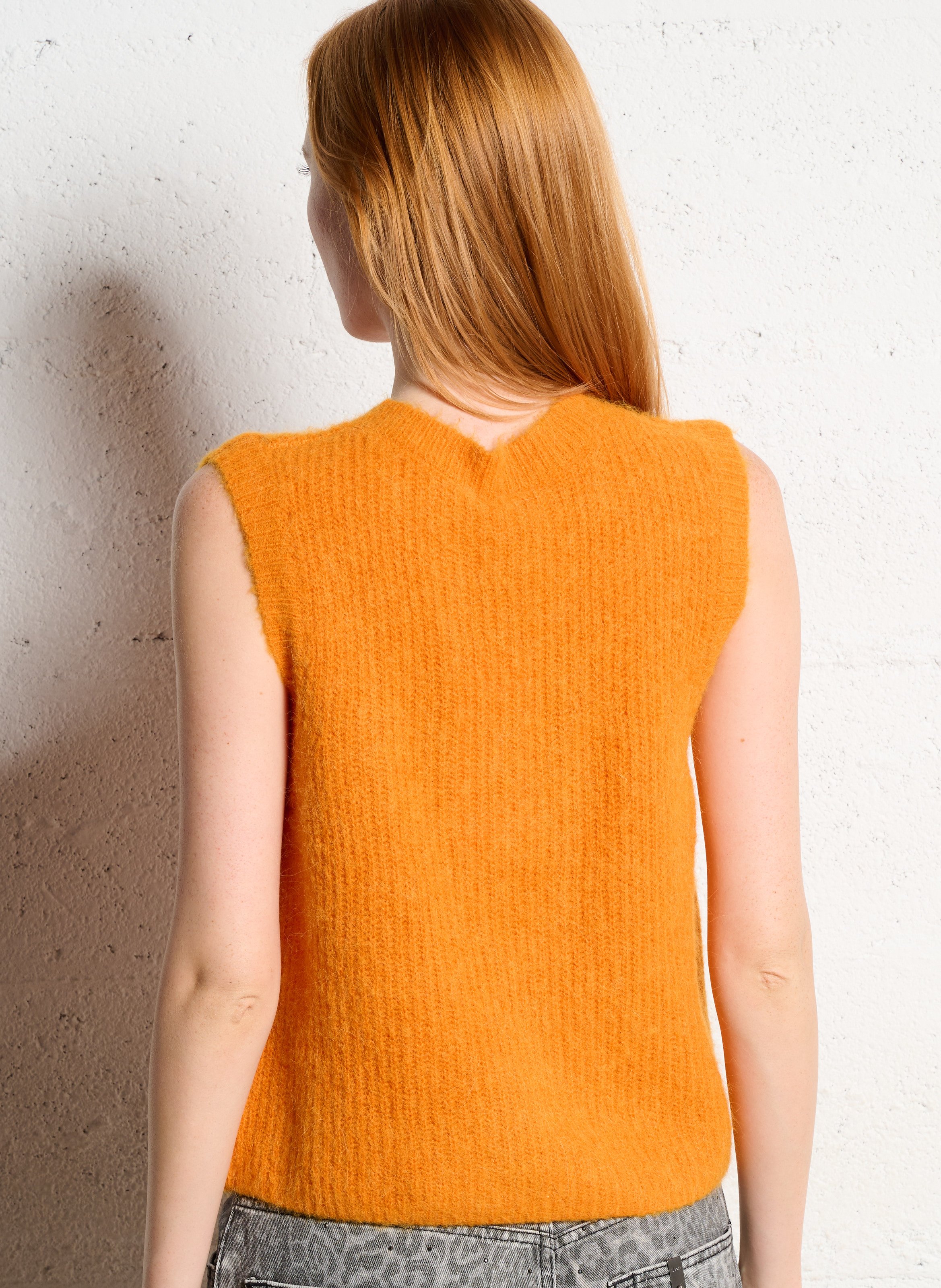 Gilet sans manches en maille duveteuse AMERICAN VINTAGE Orange