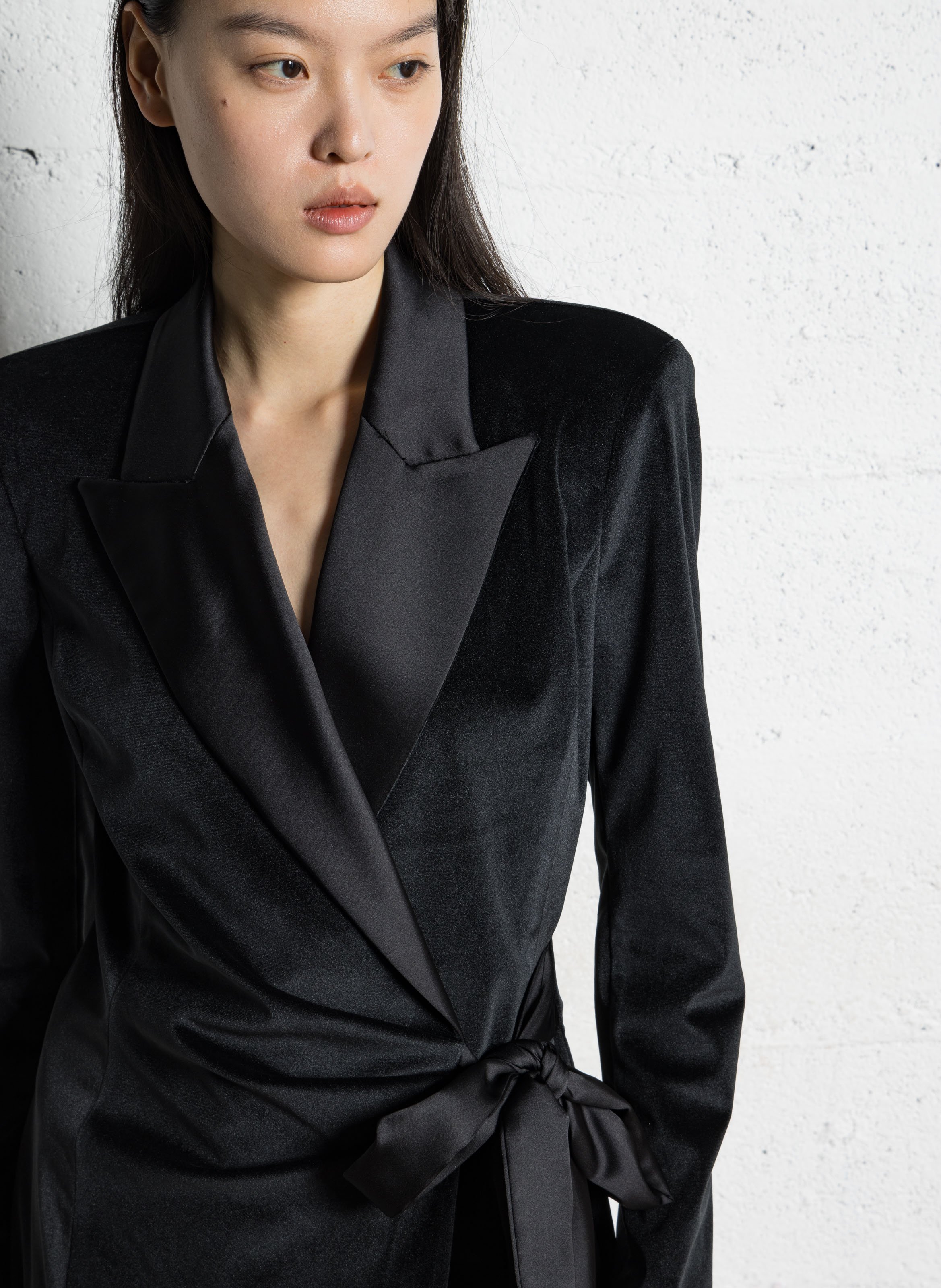 Robe courte col tailleur en velours IMPERIAL Noir