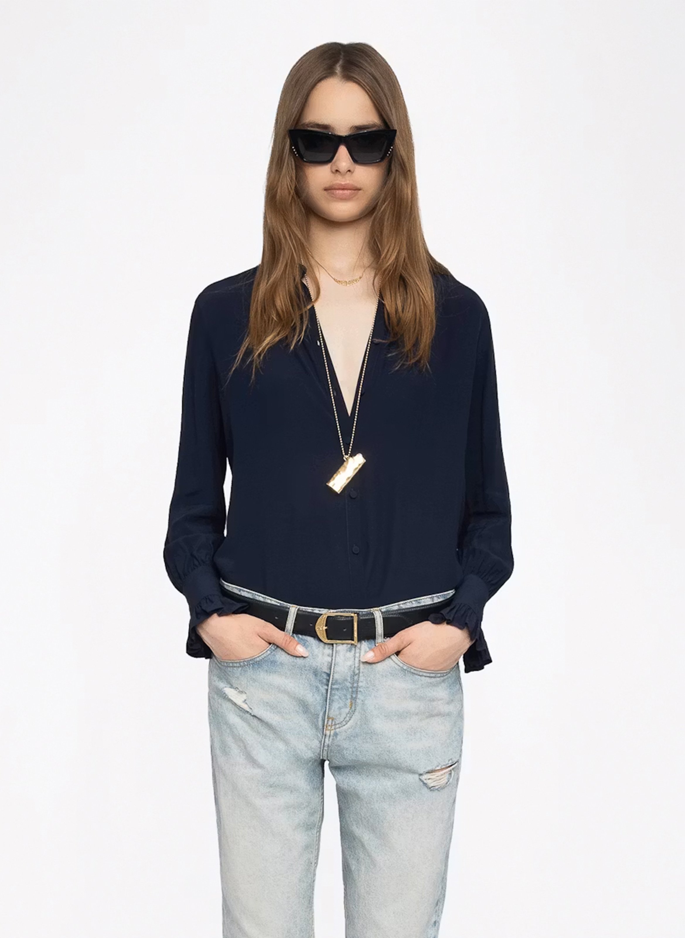 Blouse col v ZADIG&VOLTAIRE Bleu