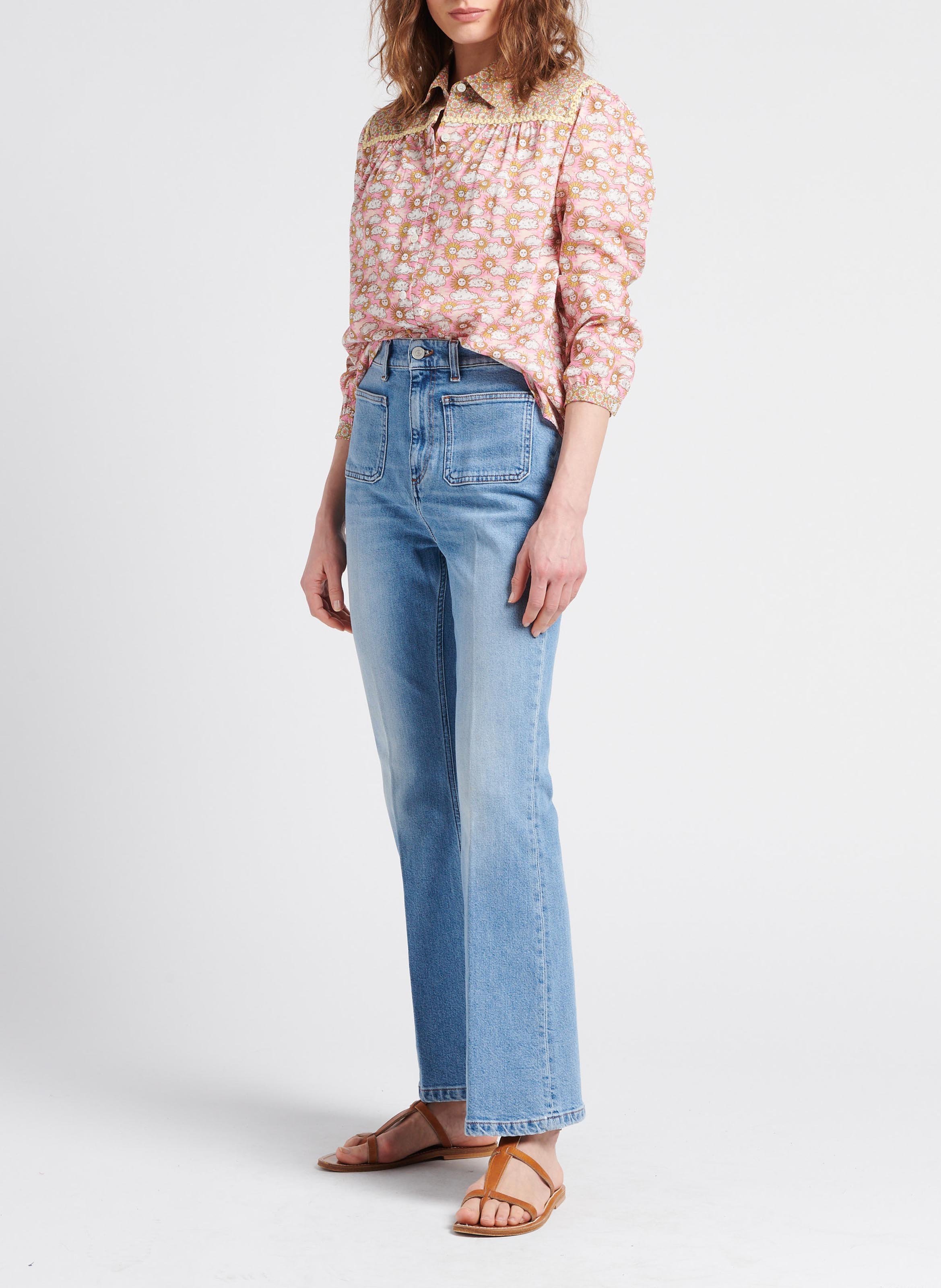 Oversized blouse met klassieke kraag PAUL AND JOE Roze