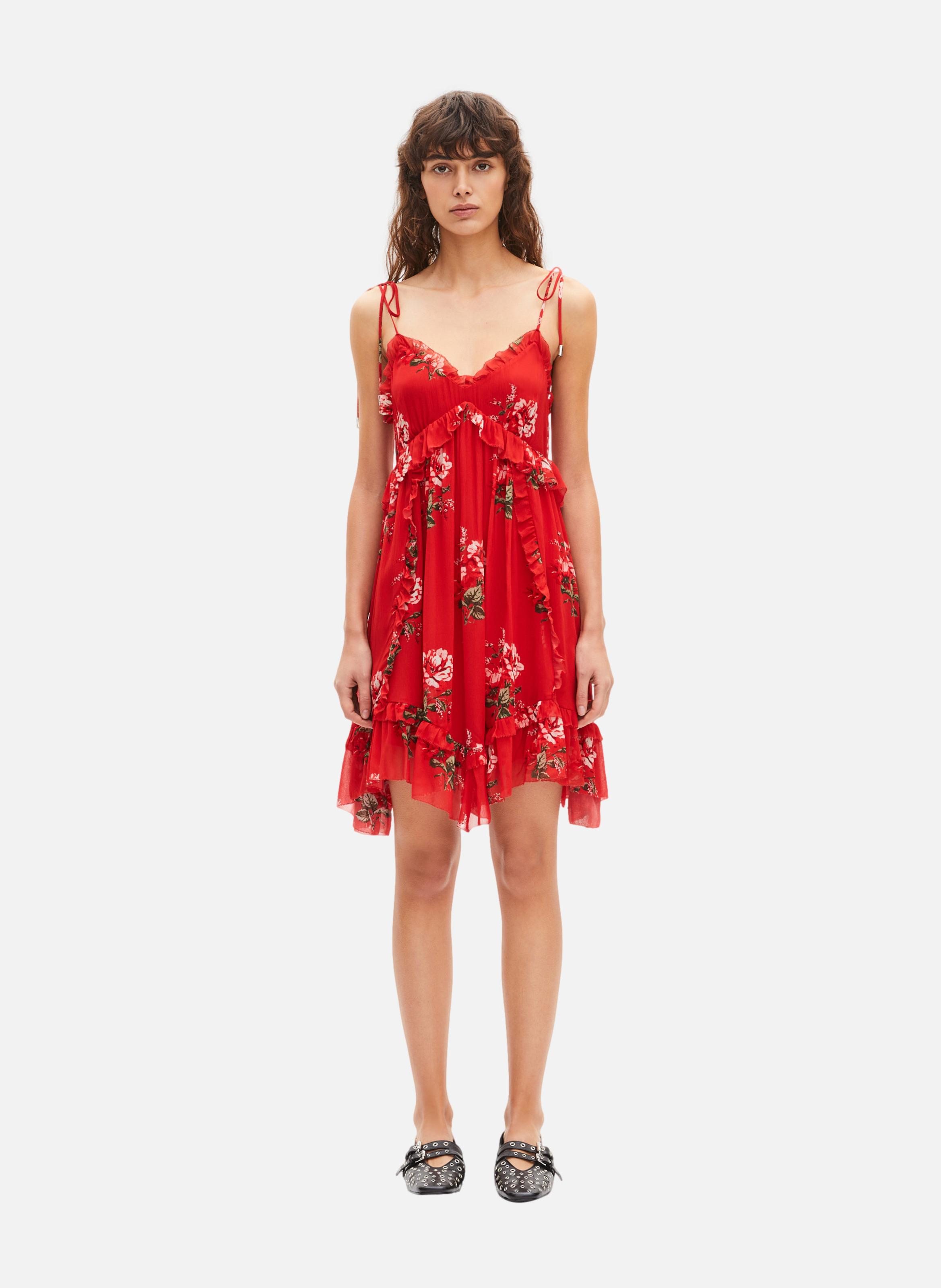 Short floral print dress THE KOOPLES Red