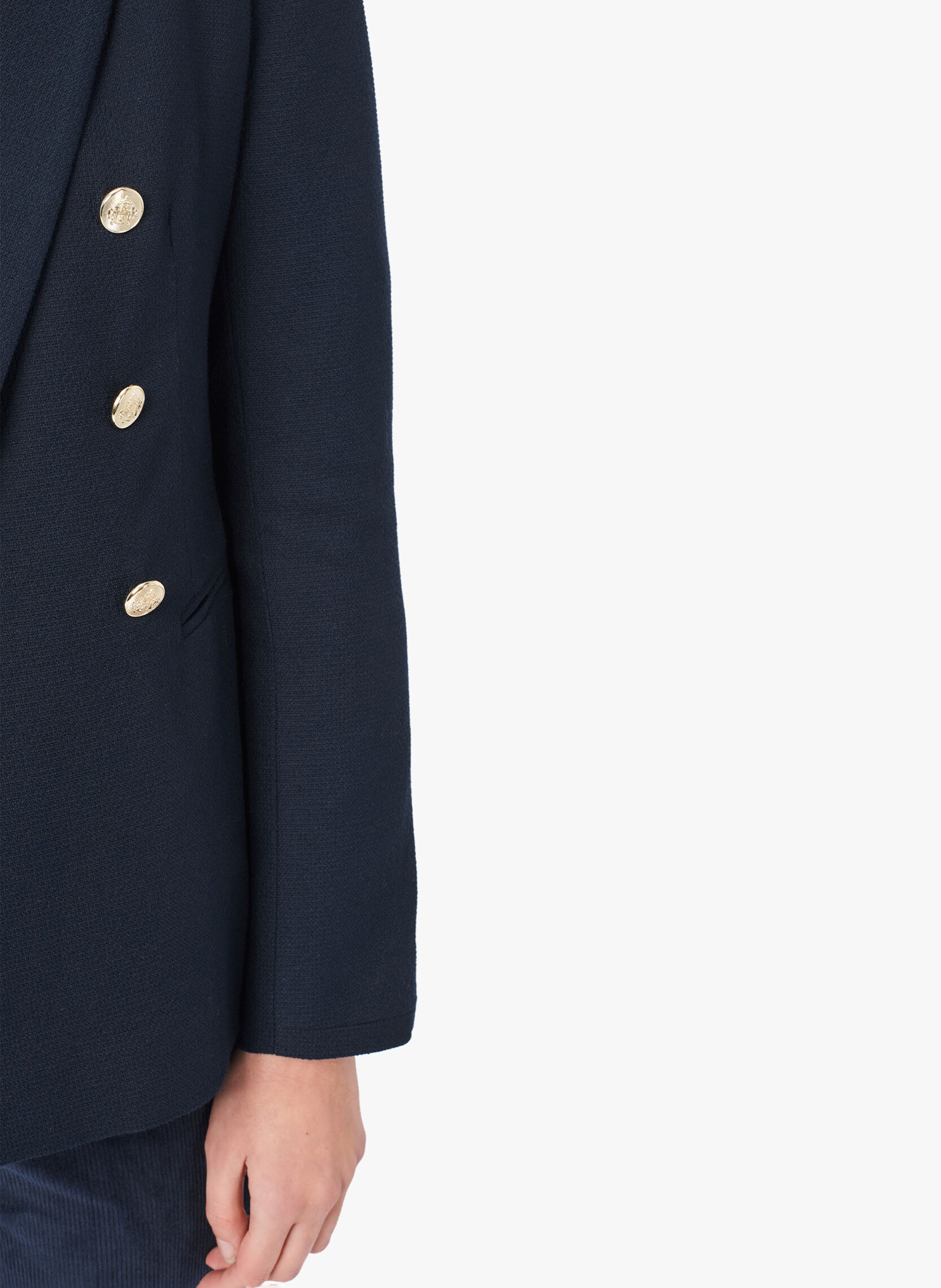 Blazer à col tailleur en coton mélangé CAROLL Bleu