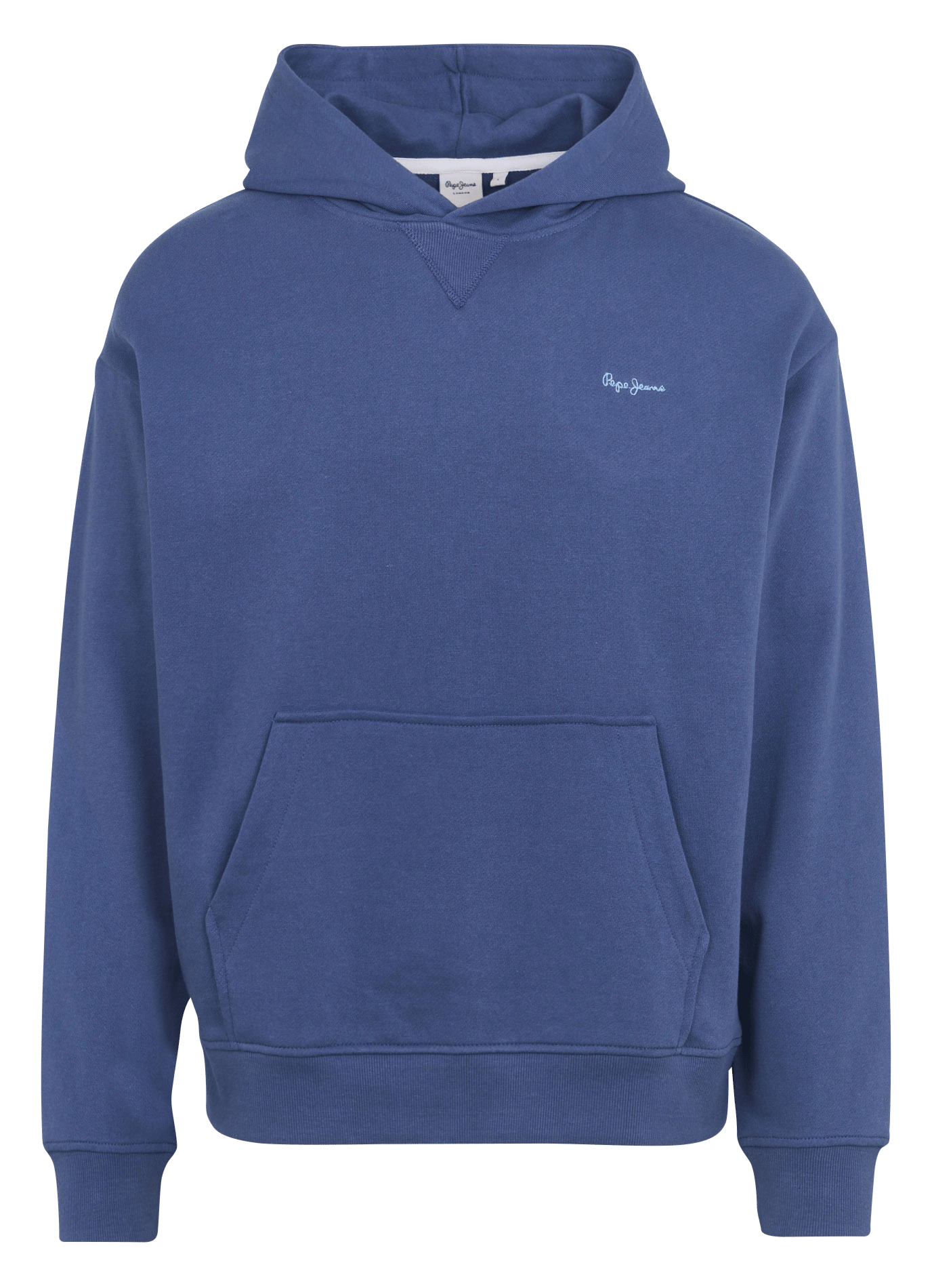 Gerade geschnittener Hoodie aus Baumwolle mit Stickerei PEPE JEANS Blau