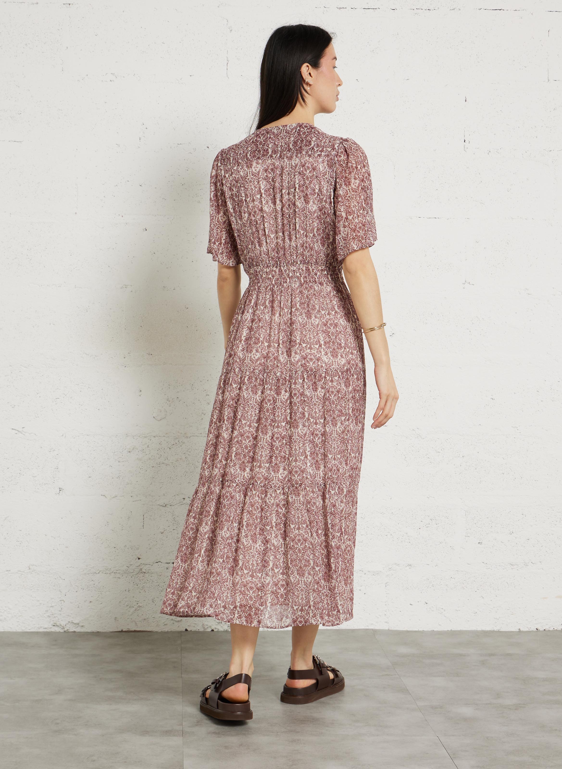 Robe cache-cœur évasée imprimée MAISON 123 Violet