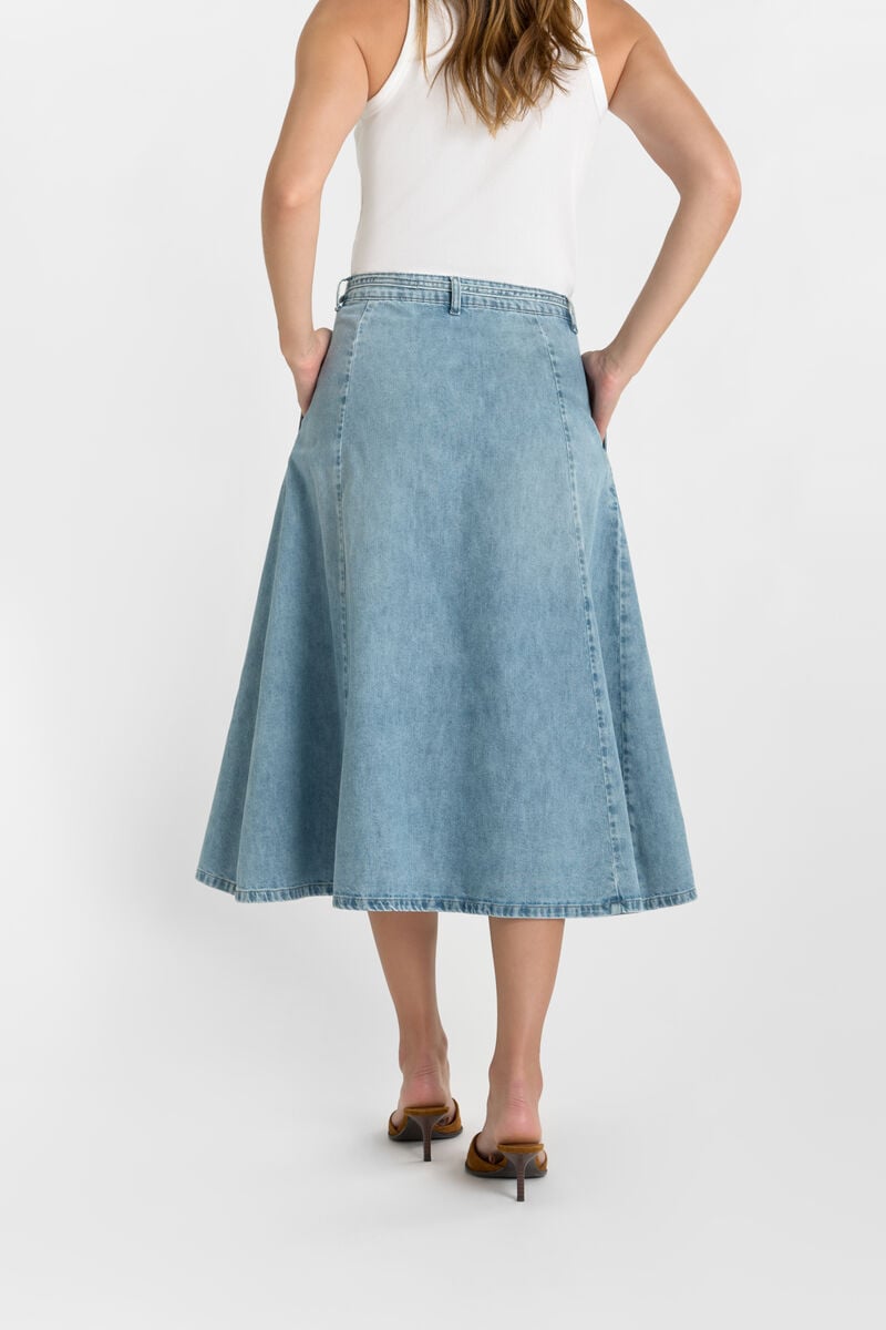 Flared, skater denim skirt LE TEMPS DES CERISES Blue