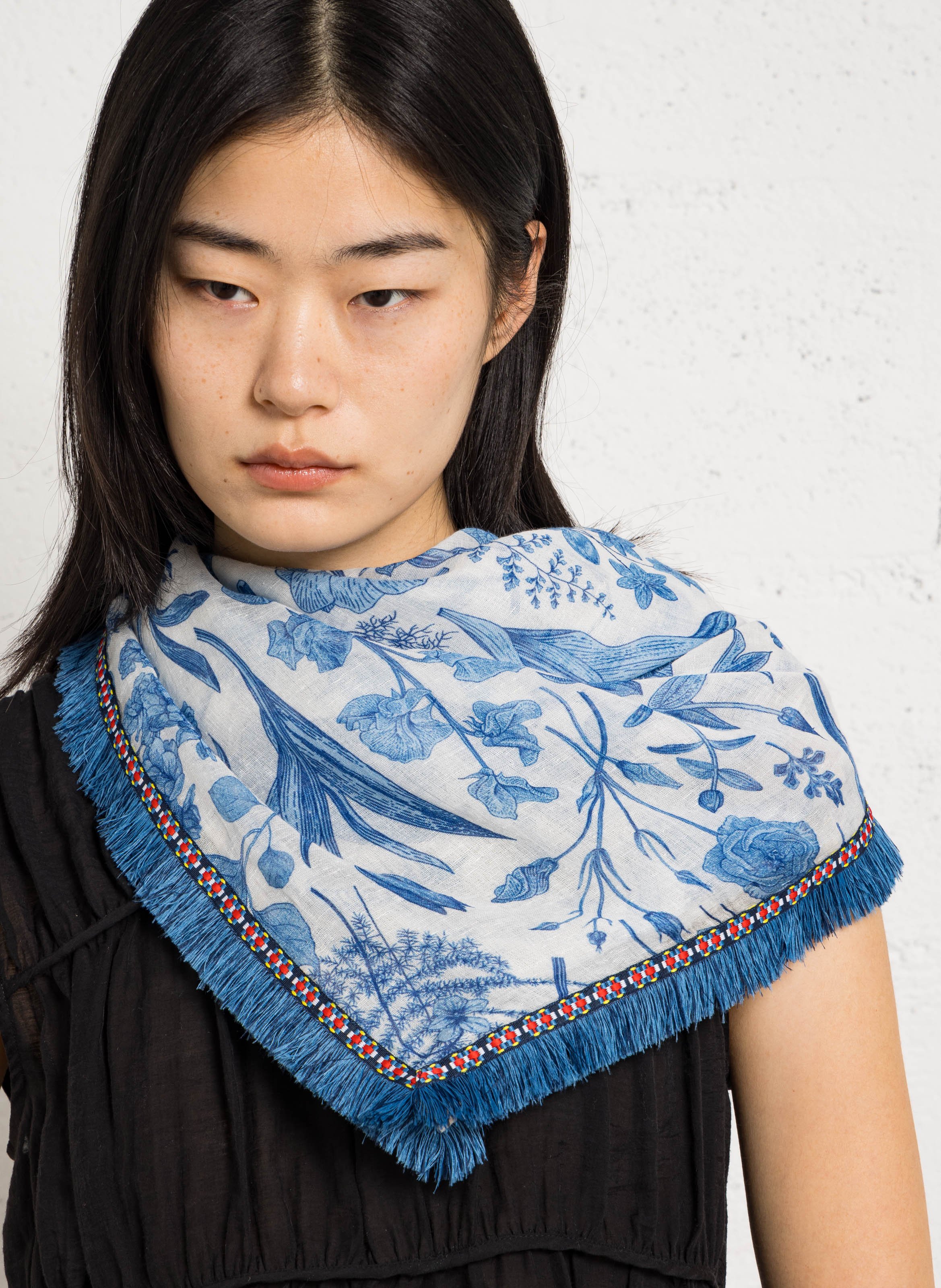 Tuch aus Baumwoll-Mix mit Print SUD EXPRESS Blau