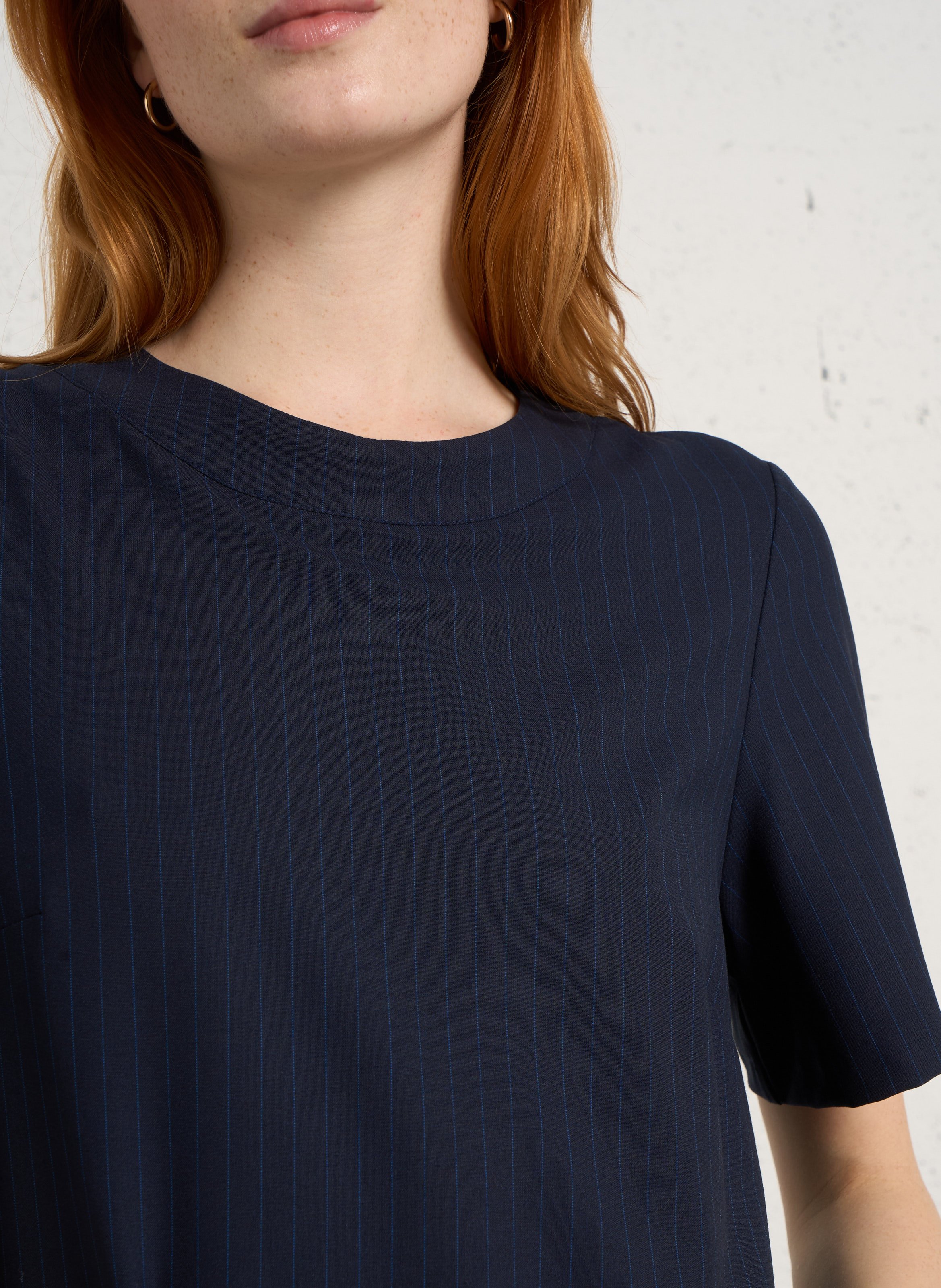 Robe courte col rond rayée SUD EXPRESS Bleu