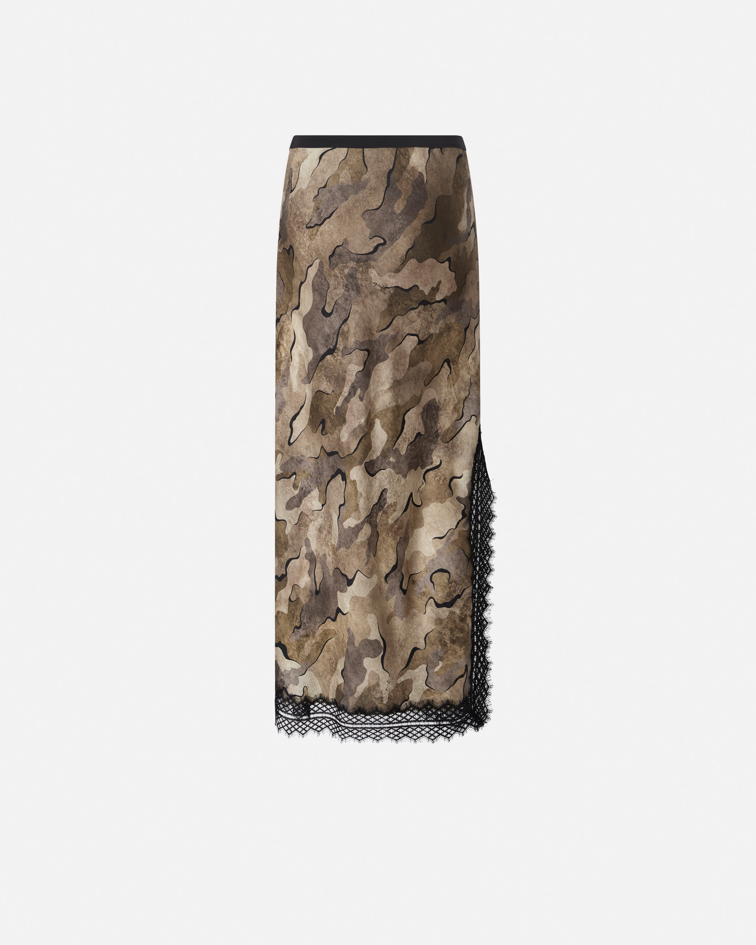 Camouflage lace split midi skirt PINKO Multicolored