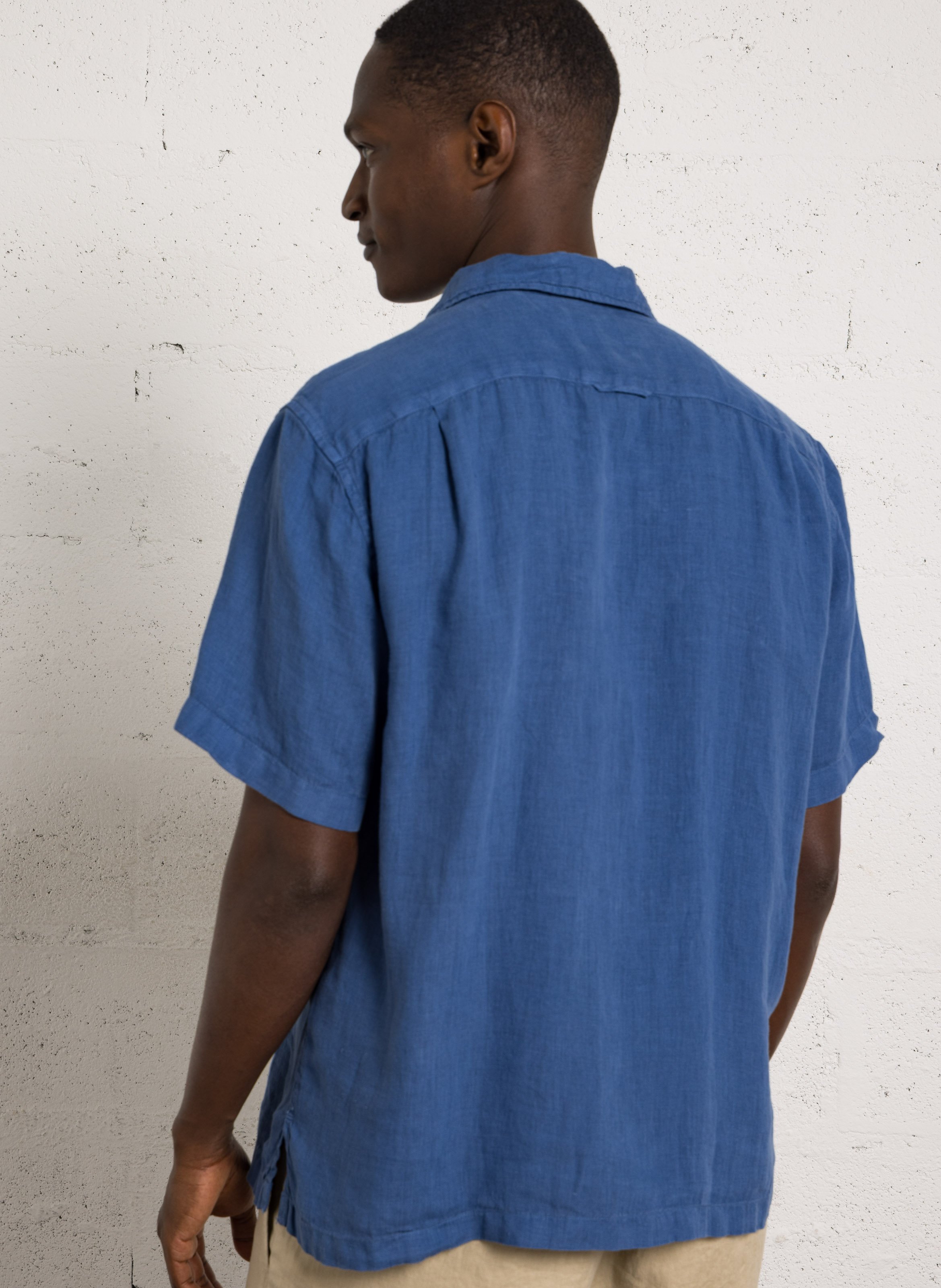 Chemise col classique en lin GANT Bleu